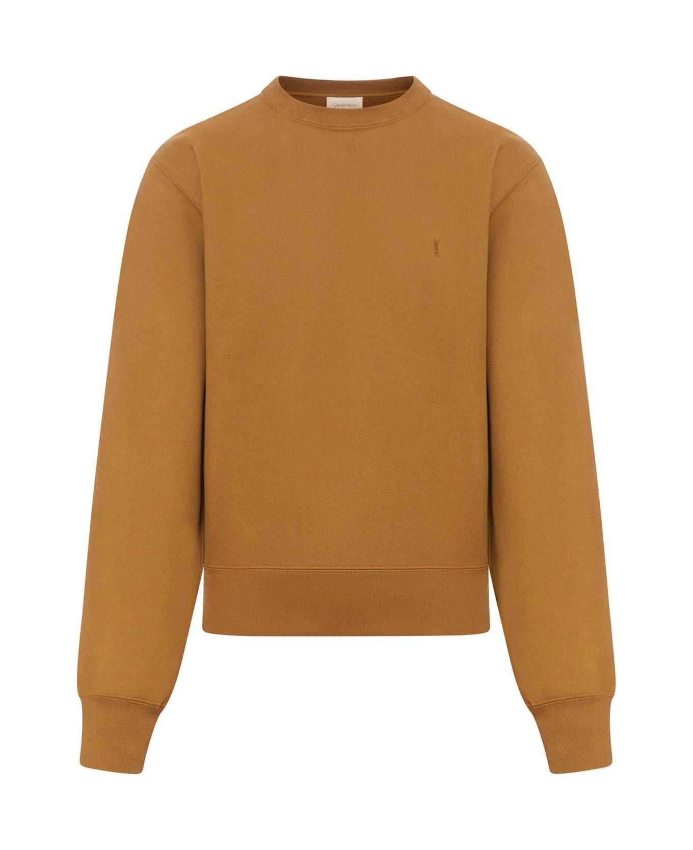 Saint Laurent 'cassandre' Crew Neck Sweatshirt - Mordore