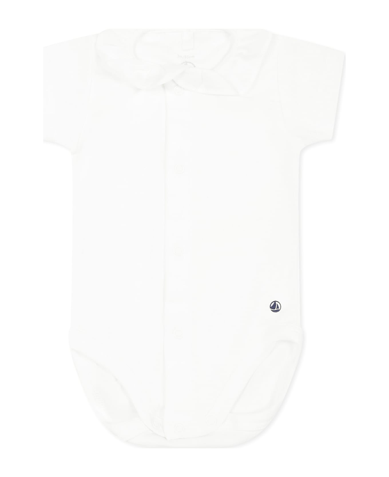 Petit Bateau White Bodysuit For Baby Girl - White
