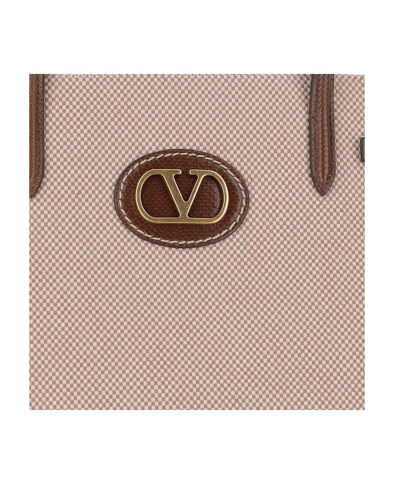Valentino Garavani Medium 
antibes
 Canvas Shopping Bag - Beige