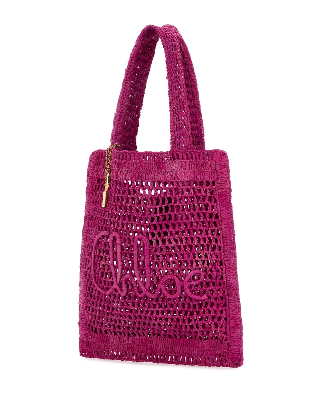 Chloé Fuchsia Raffia Estate Banana Shopping Bag - FUCHSIAROSE
