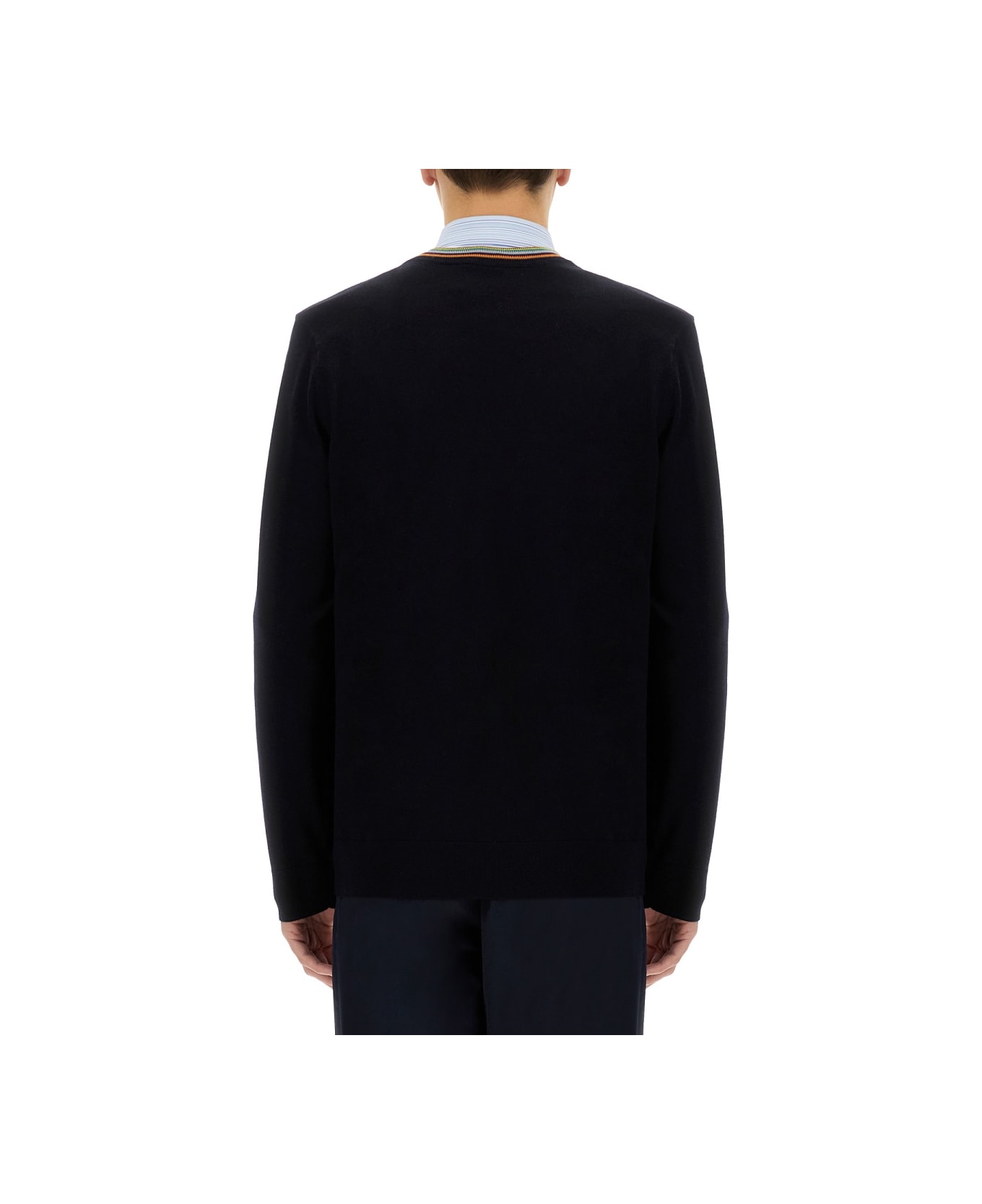 Paul Smith Merino Wool Cardigan - BLUE