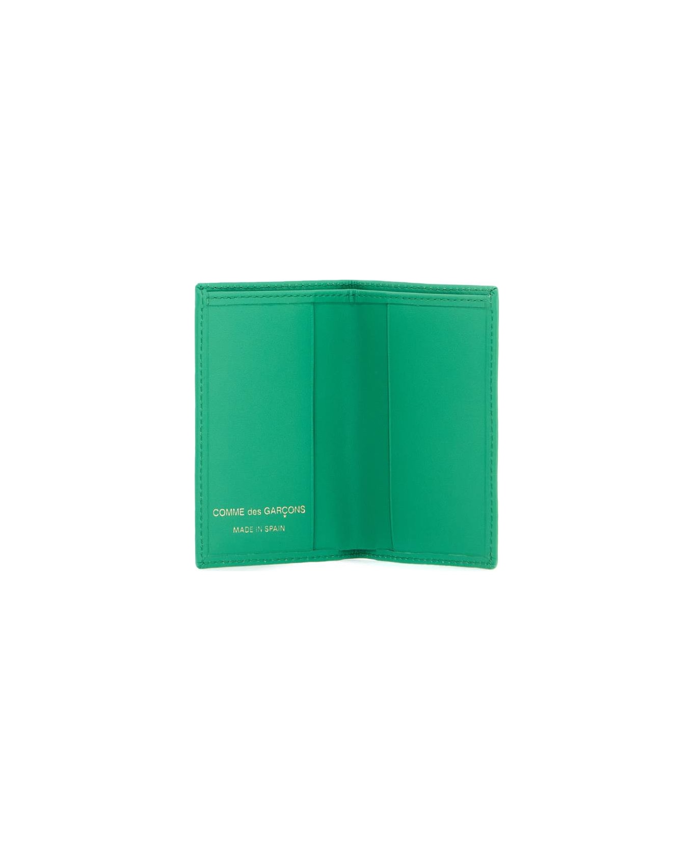 Comme des Garçons Wallet Leather Compact Wallet - GREEN (Green)