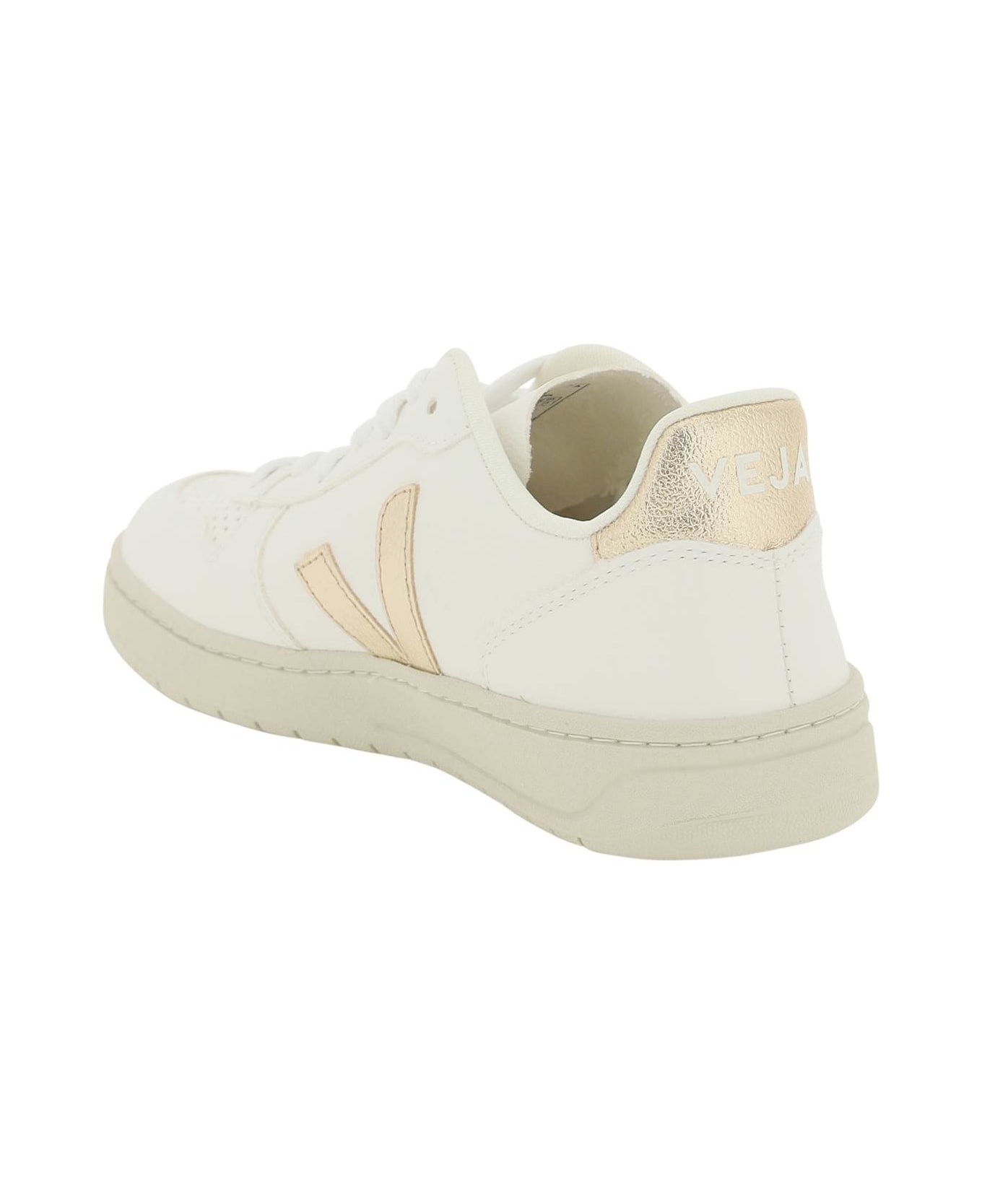 Veja Chromefree Leather V-10 Sneakers - EXTRA WHITE PLATINE (White)