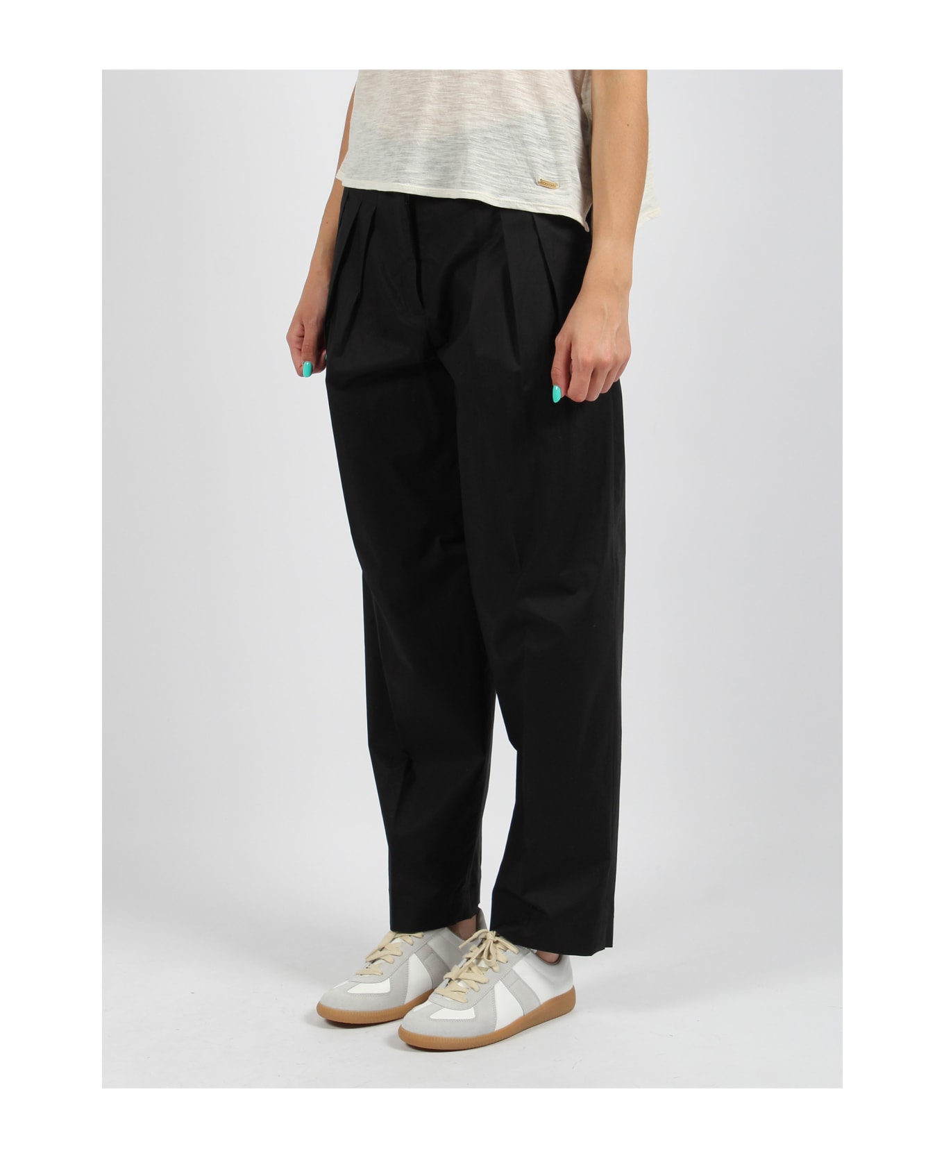 Nine in the Morning Diamante Carrot 3 Pences Trousers - Black