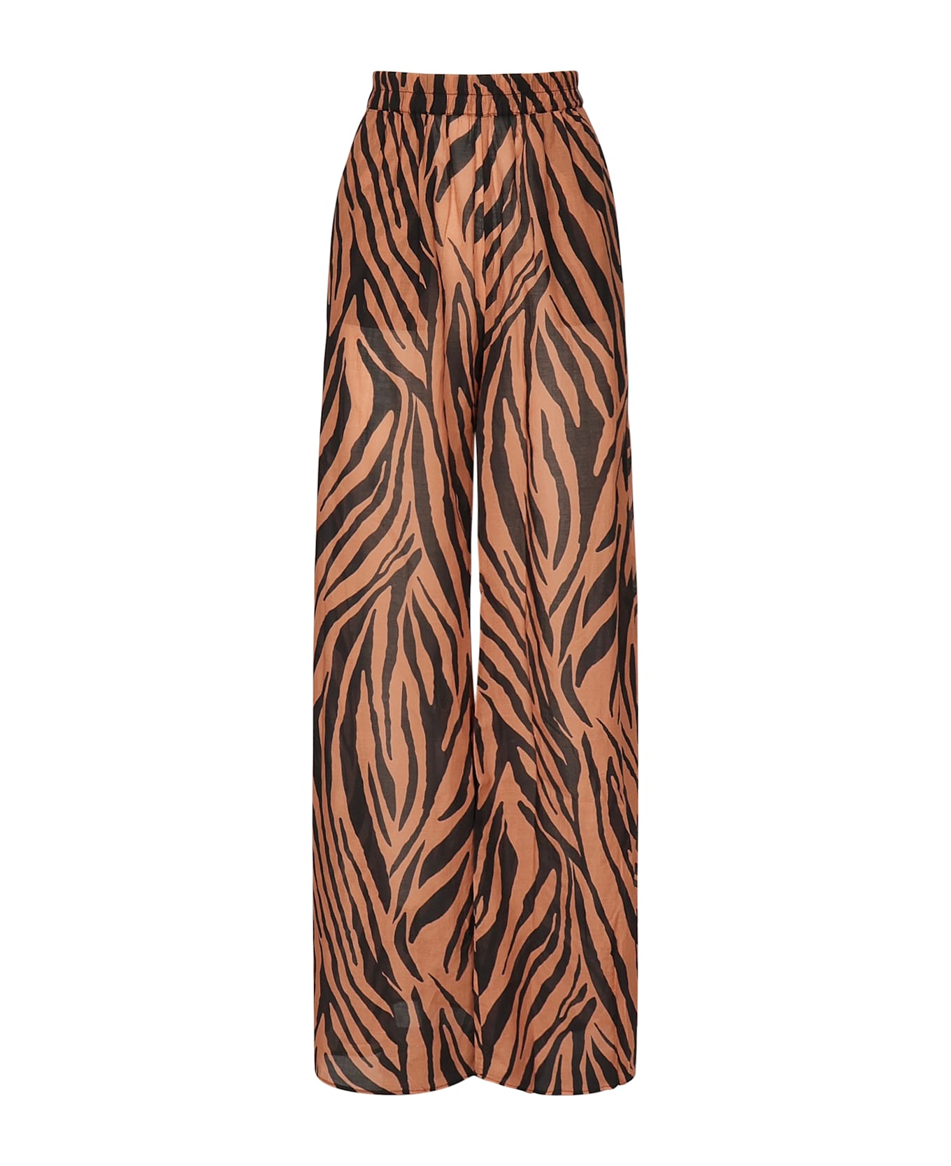 The Andamane Wiley Wide Leg Zebra Print Pants - ZEBRA BROWN