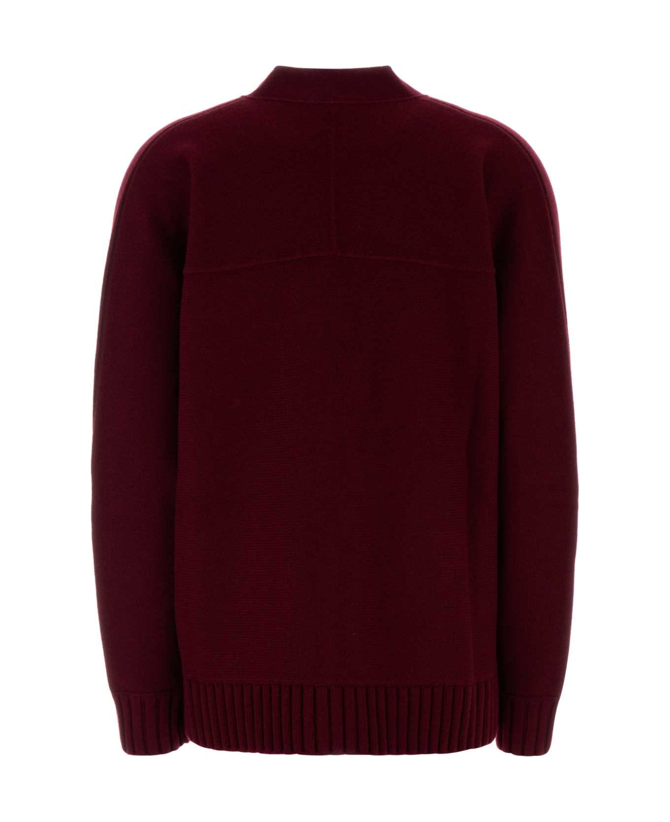 Gucci Burgundy Wool Blend Oversize Cardigan - RED