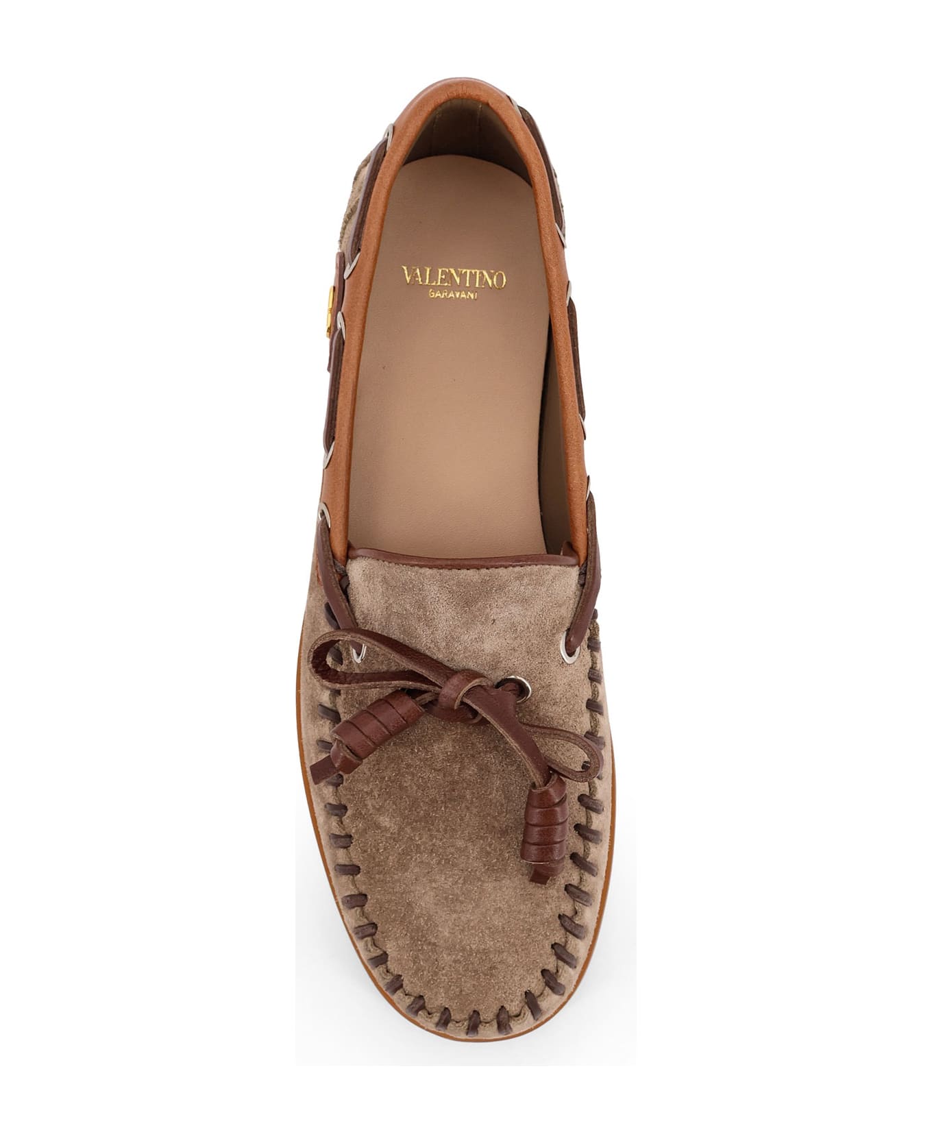 Valentino Garavani Palm Avenue Suede Loafers - BEIGE