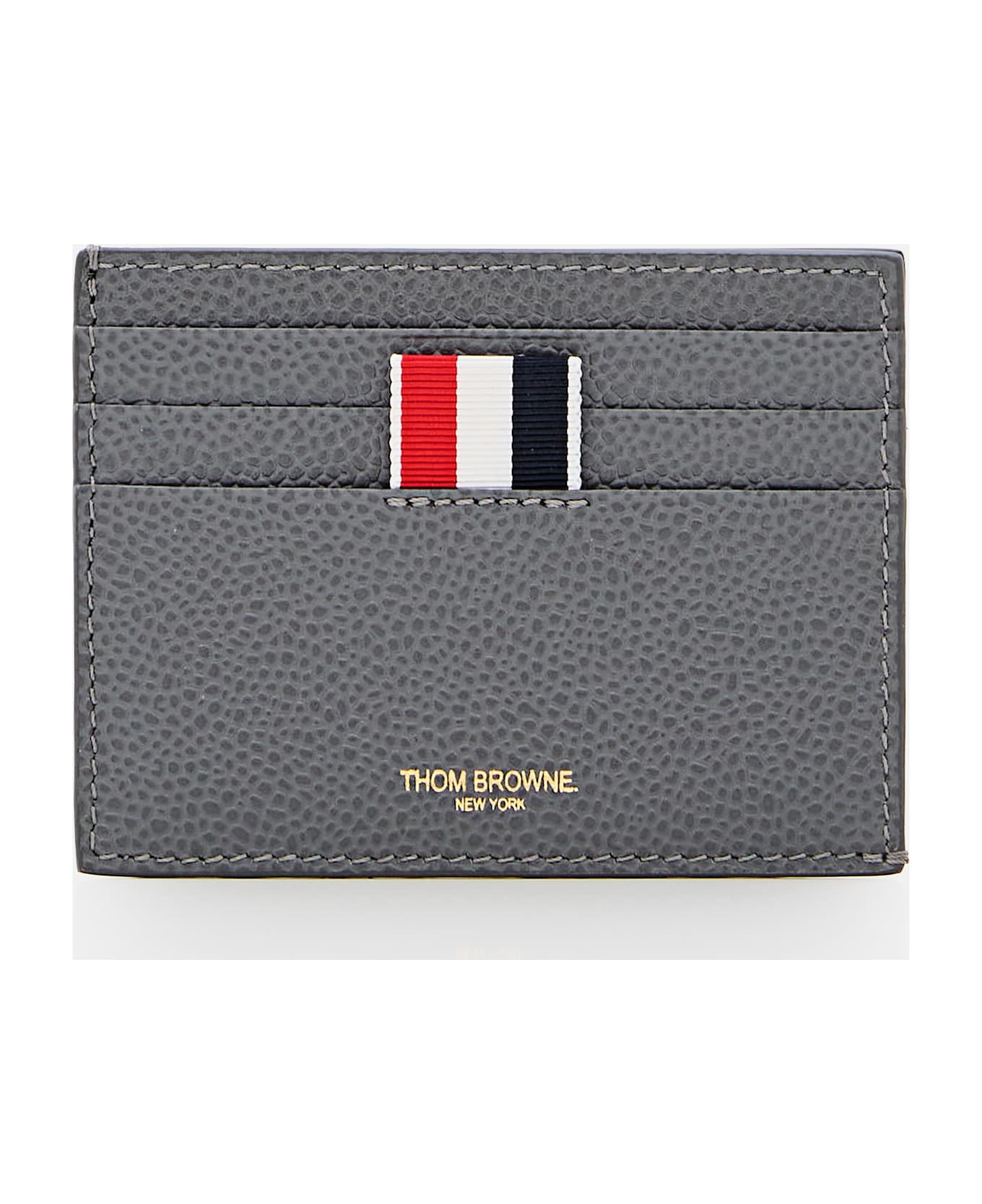 Thom Browne Grey Leather Card Case - Thom Browne - Grey