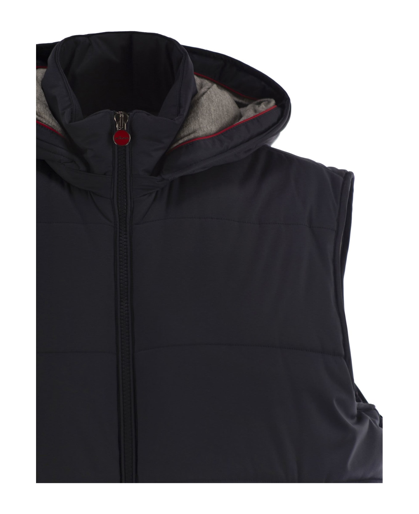 Kiton Hooded Sleeveless Jacket - Navy