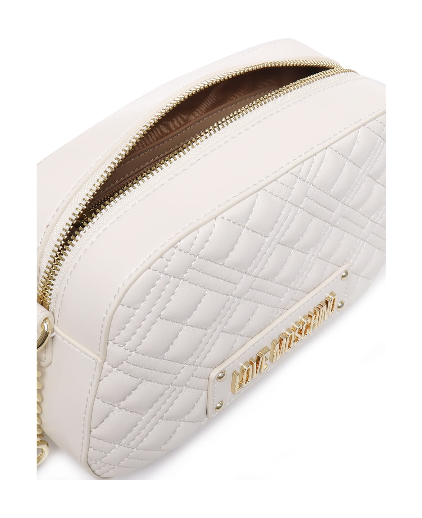 Love Moschino Quilted Bag With Logo - White ショルダーバッグ