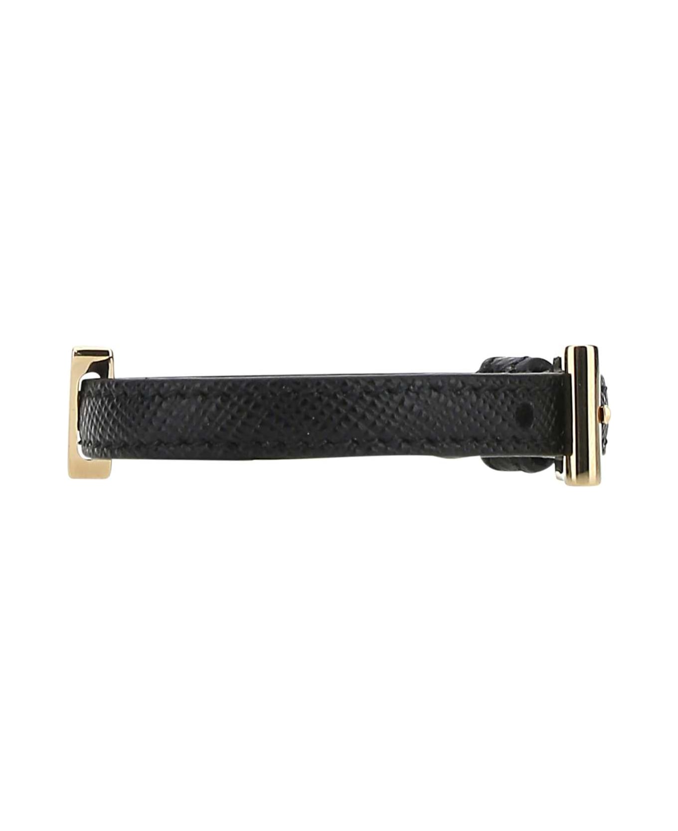 Prada Black Leather Bracelet - F0002 ブレスレット