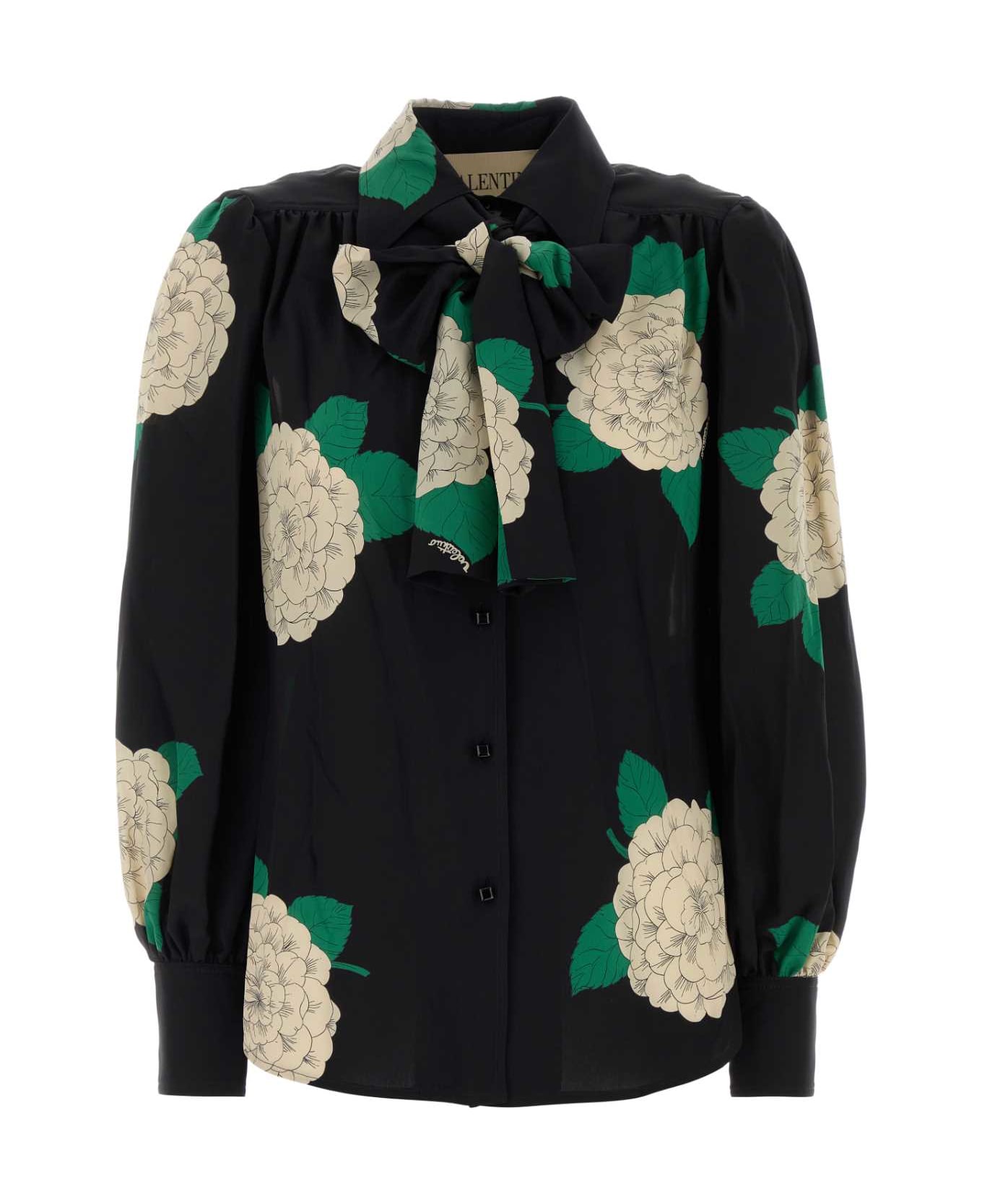 Valentino Garavani Printed Silk Shirt - NEROMULTICOLOR