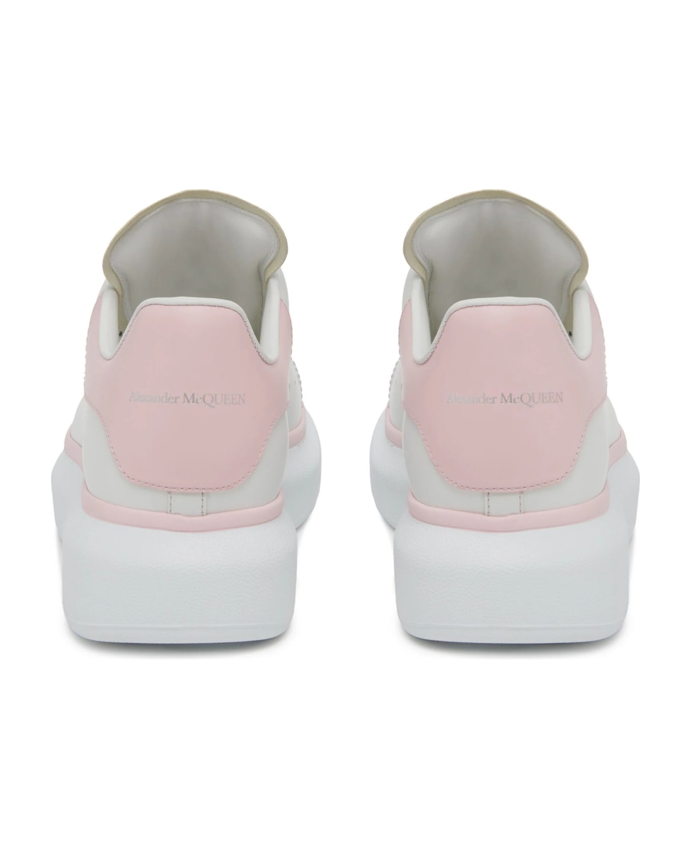 Alexander McQueen White Oversized Sneakers With Powder Pink Details - White スニーカー