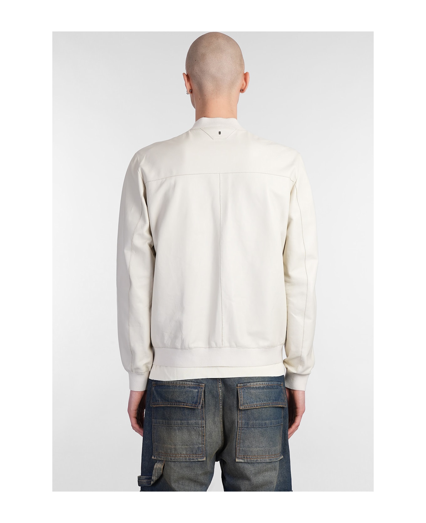 Salvatore Santoro Bomber Jacket In Grey Leather - grey