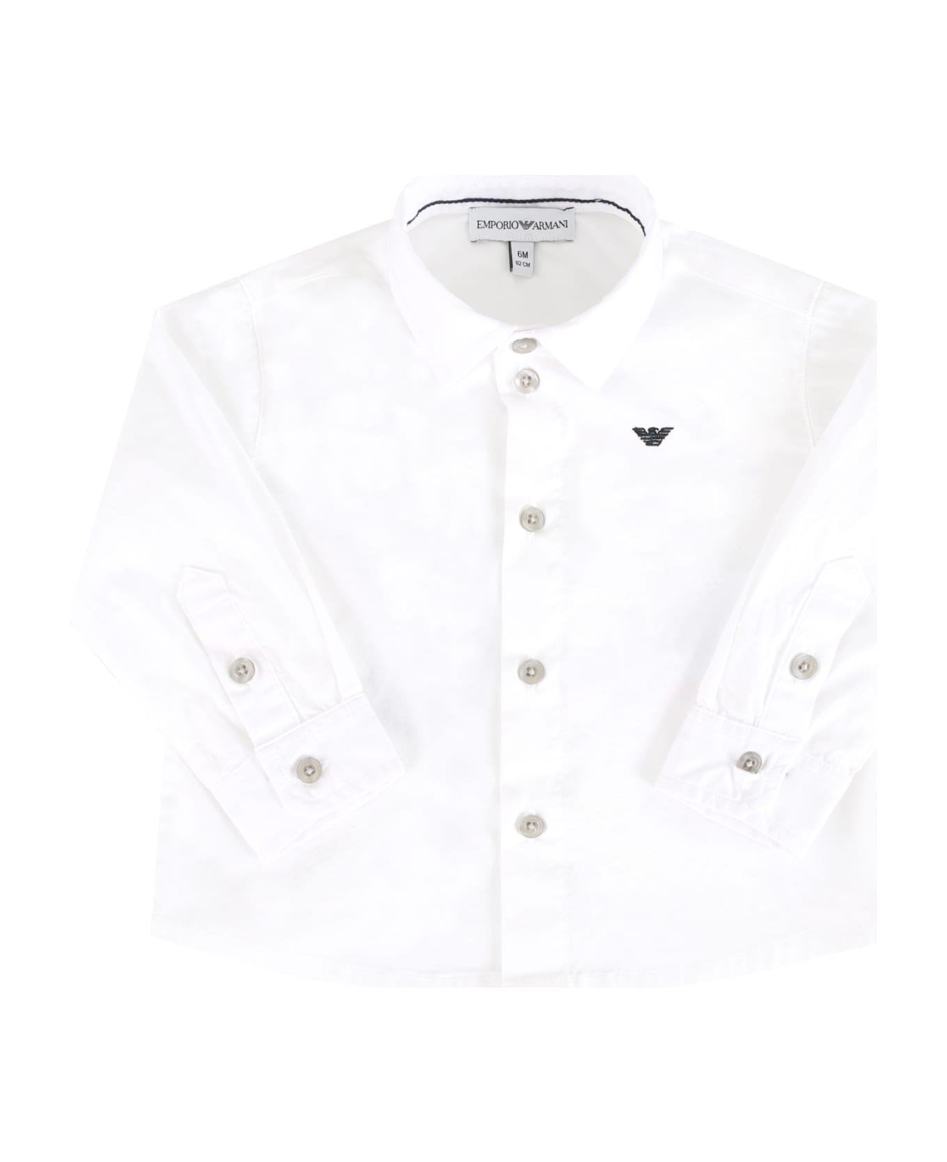 Armani Collezioni White Skirt For Babyboy With Blue Eagle - White