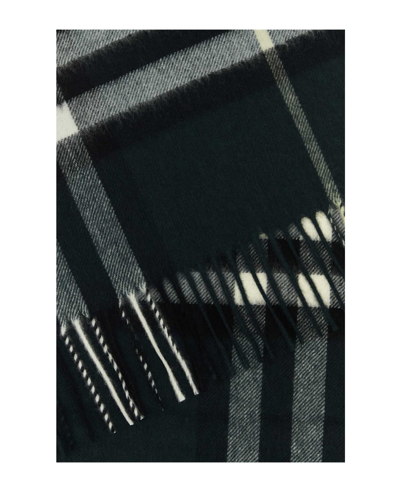 Burberry Embroidered Cashmere Scarf - BLACK