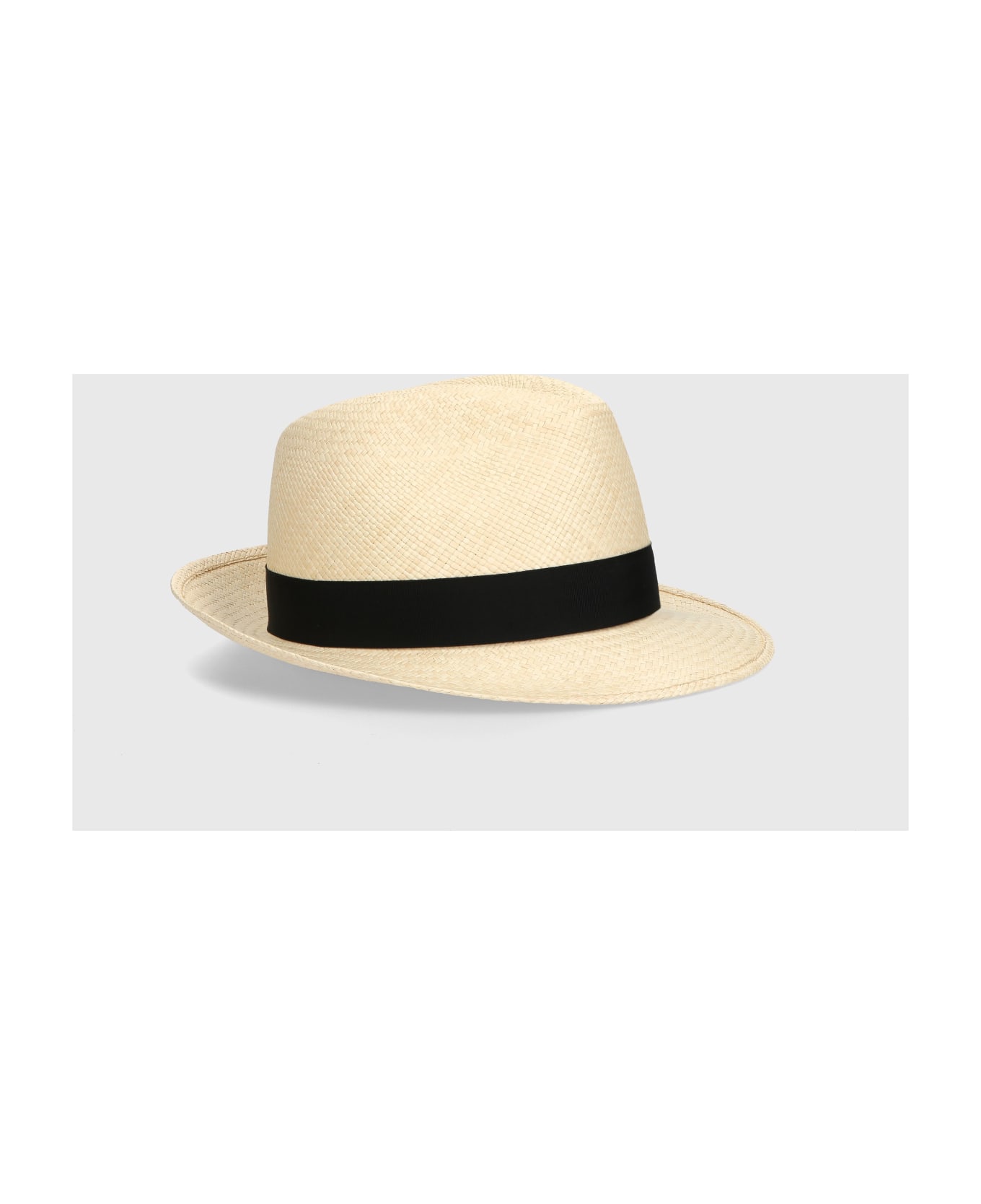 Borsalino Federico Panama Quito Medium Brim - NATURAL, BLACK HAT BAND 帽子