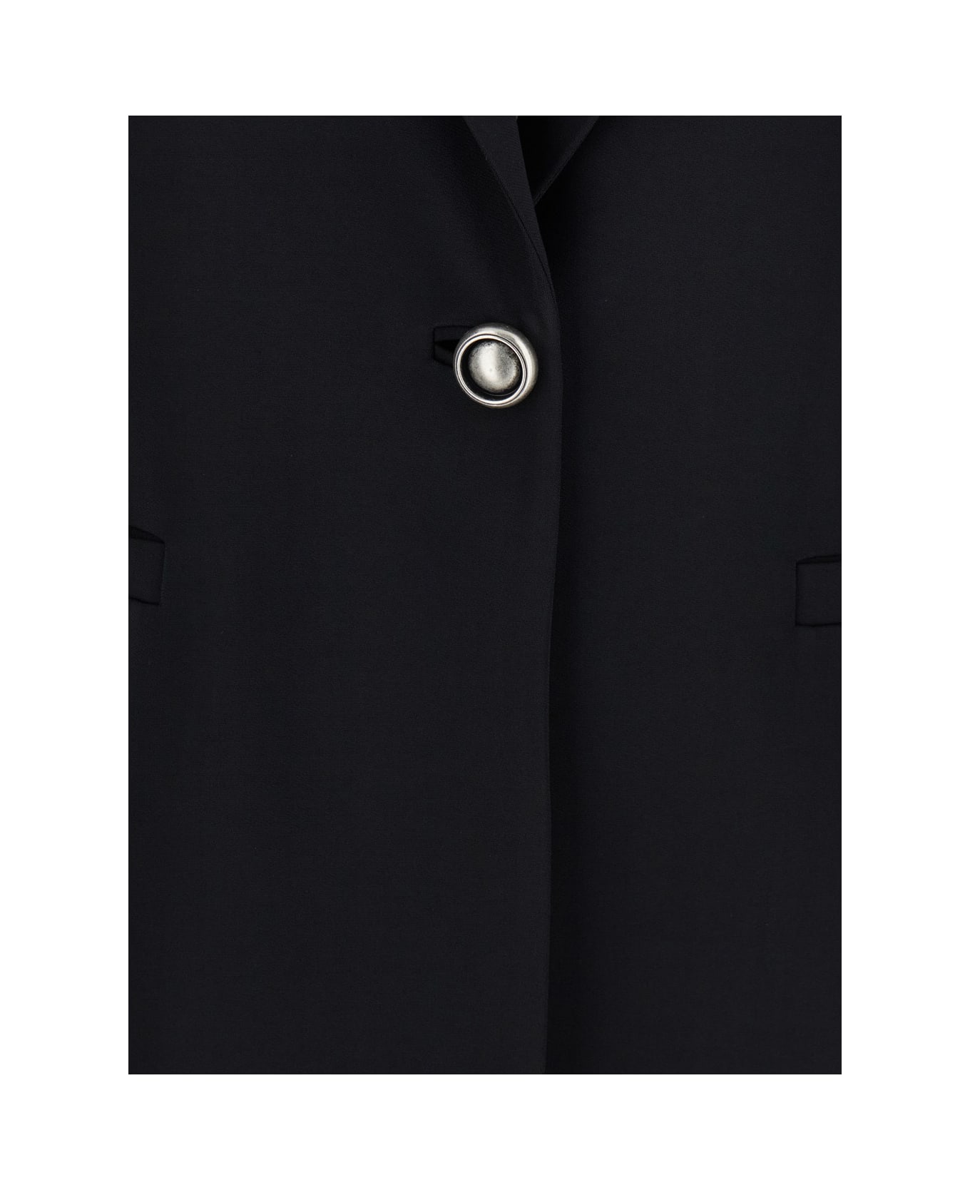 Pinko 
faraona
 Black Single-breasted Jacket With Peak Revers In Viscose Stretch Woman - Black
