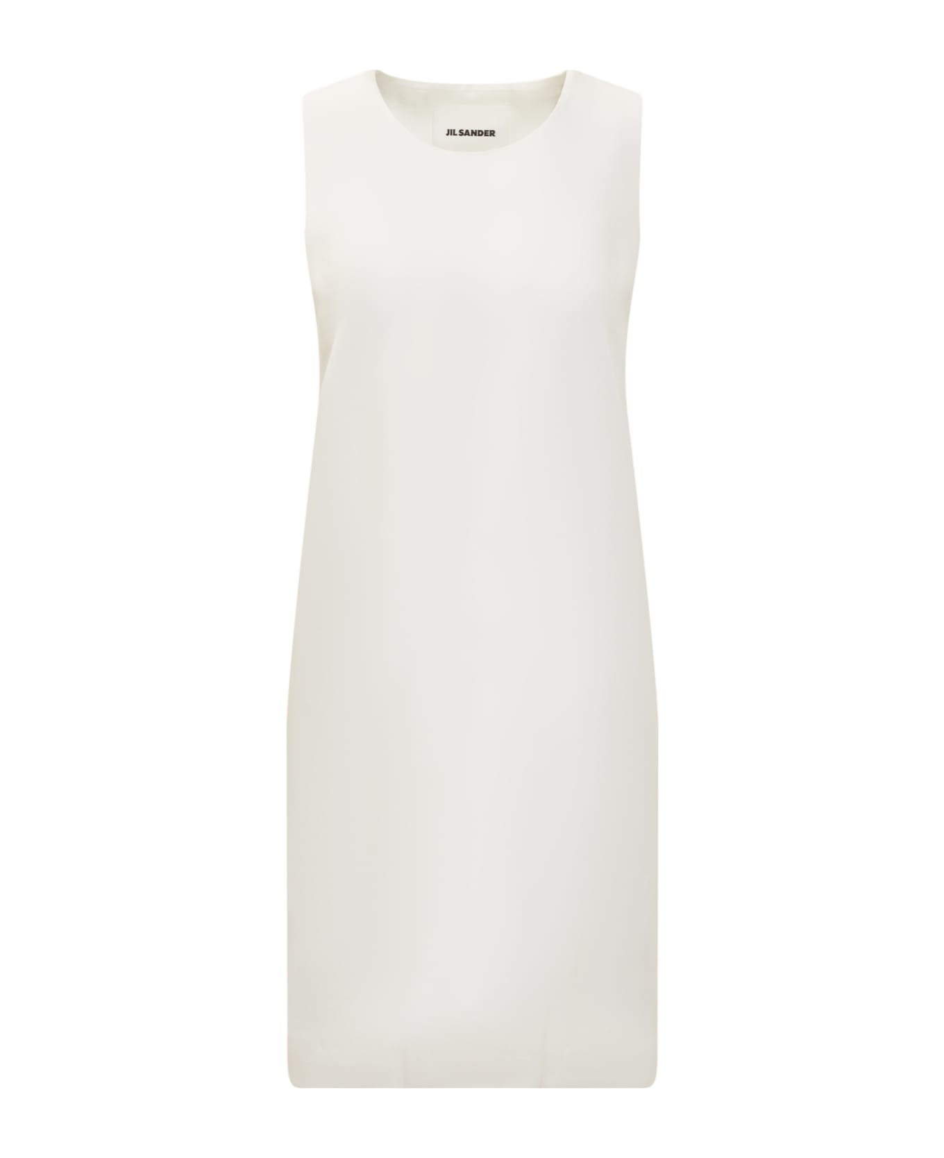 Jil Sander Round Neck Sleeveless Plain Dress - BIANCO