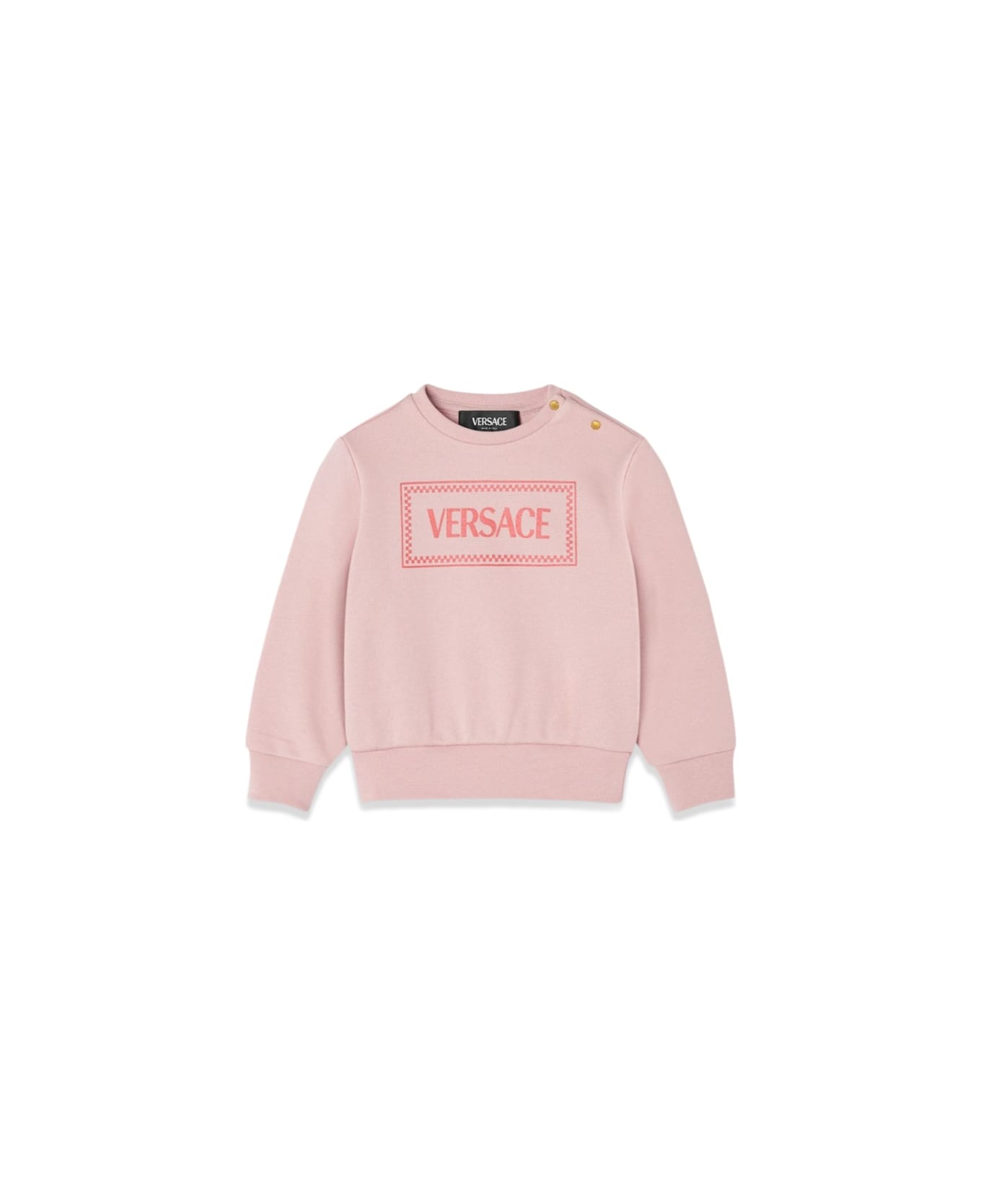 Versace Sweatshirt Fleece + Foil Logo Print - PINK