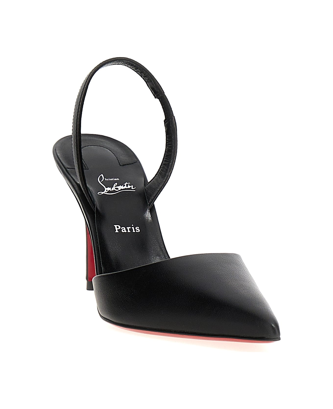 Christian Louboutin 'apostropha Sling' Slingback - Black/lin Black