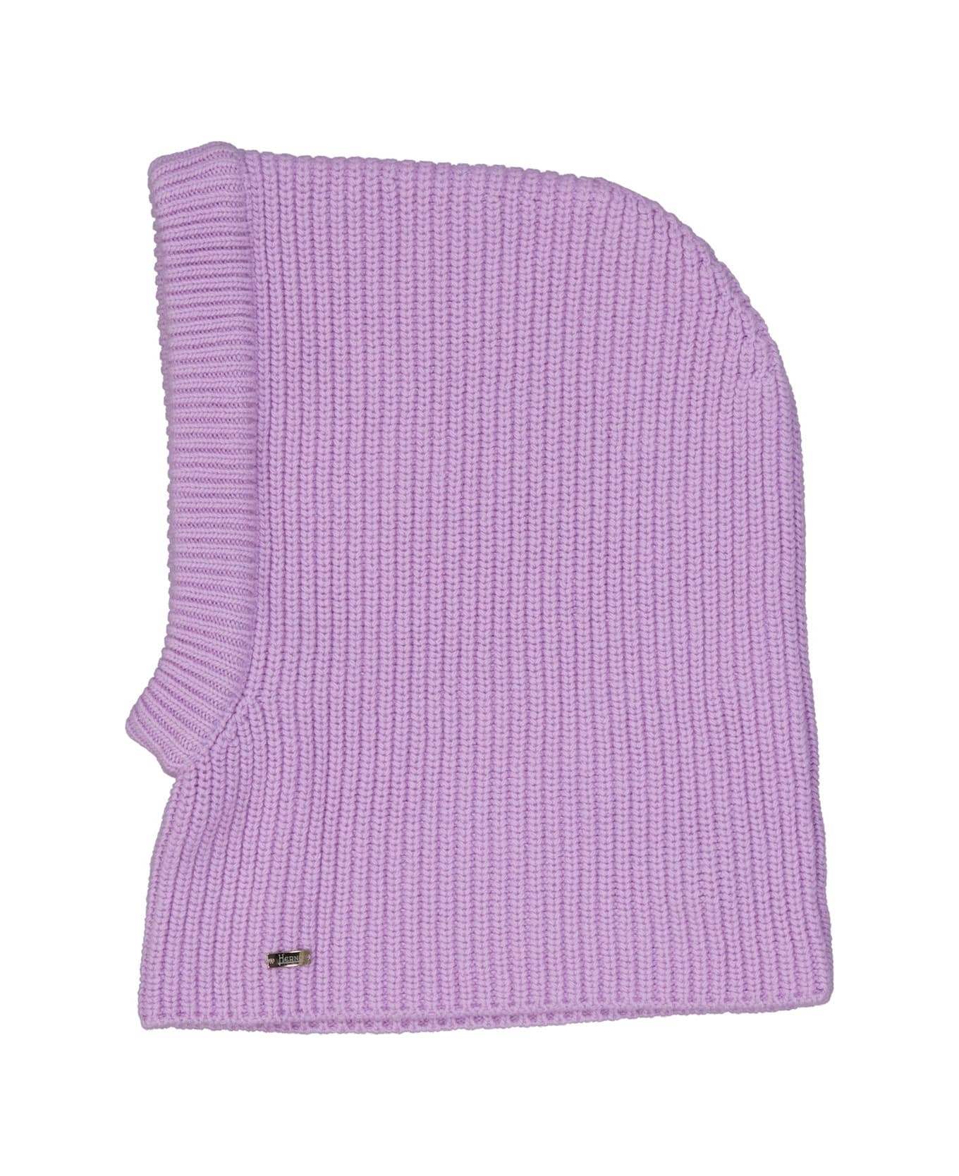 Herno Wool Balaclava Hat - Lilac