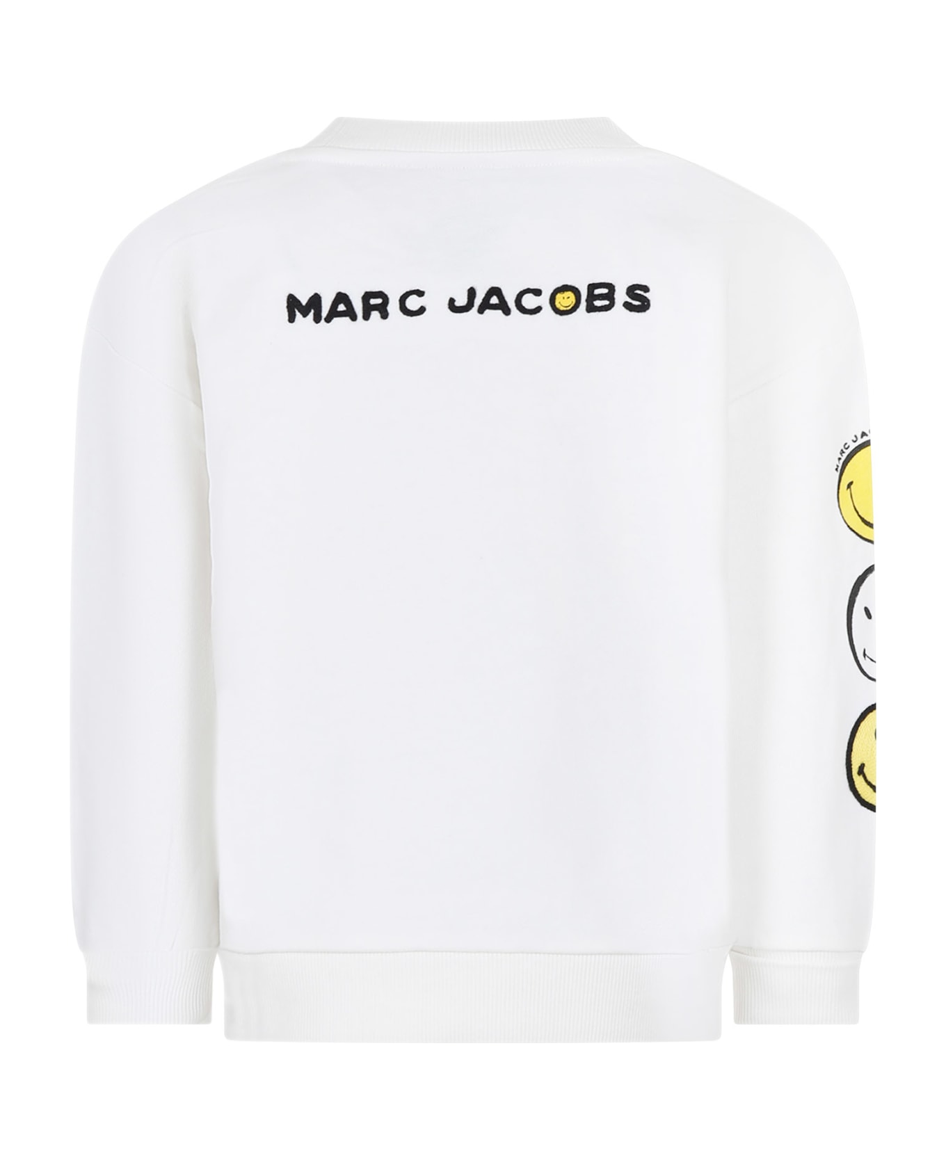 Marc Jacobs White Sweatshirt For Boy With Smiley And Logo - White