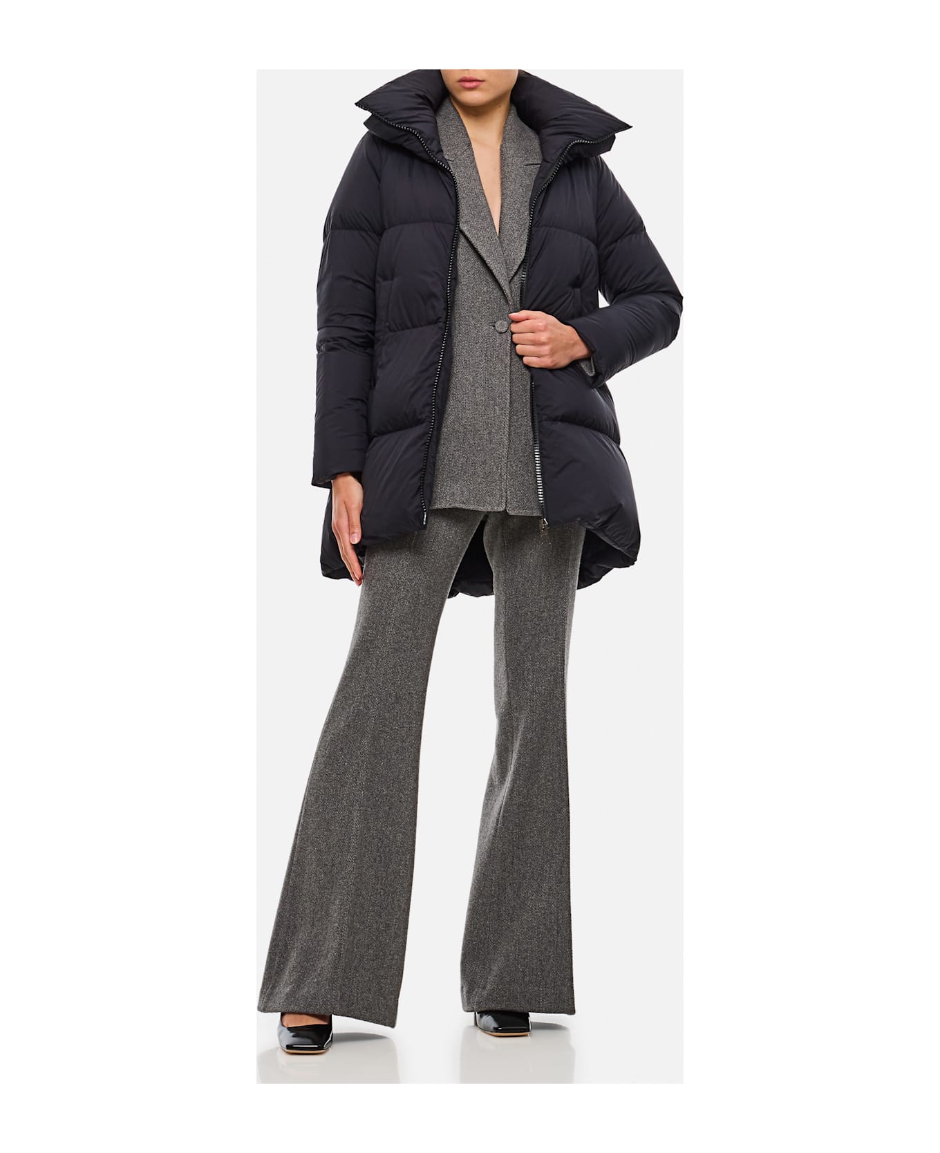 Herno A-shape In Ecoage Puffer Jacket - Black