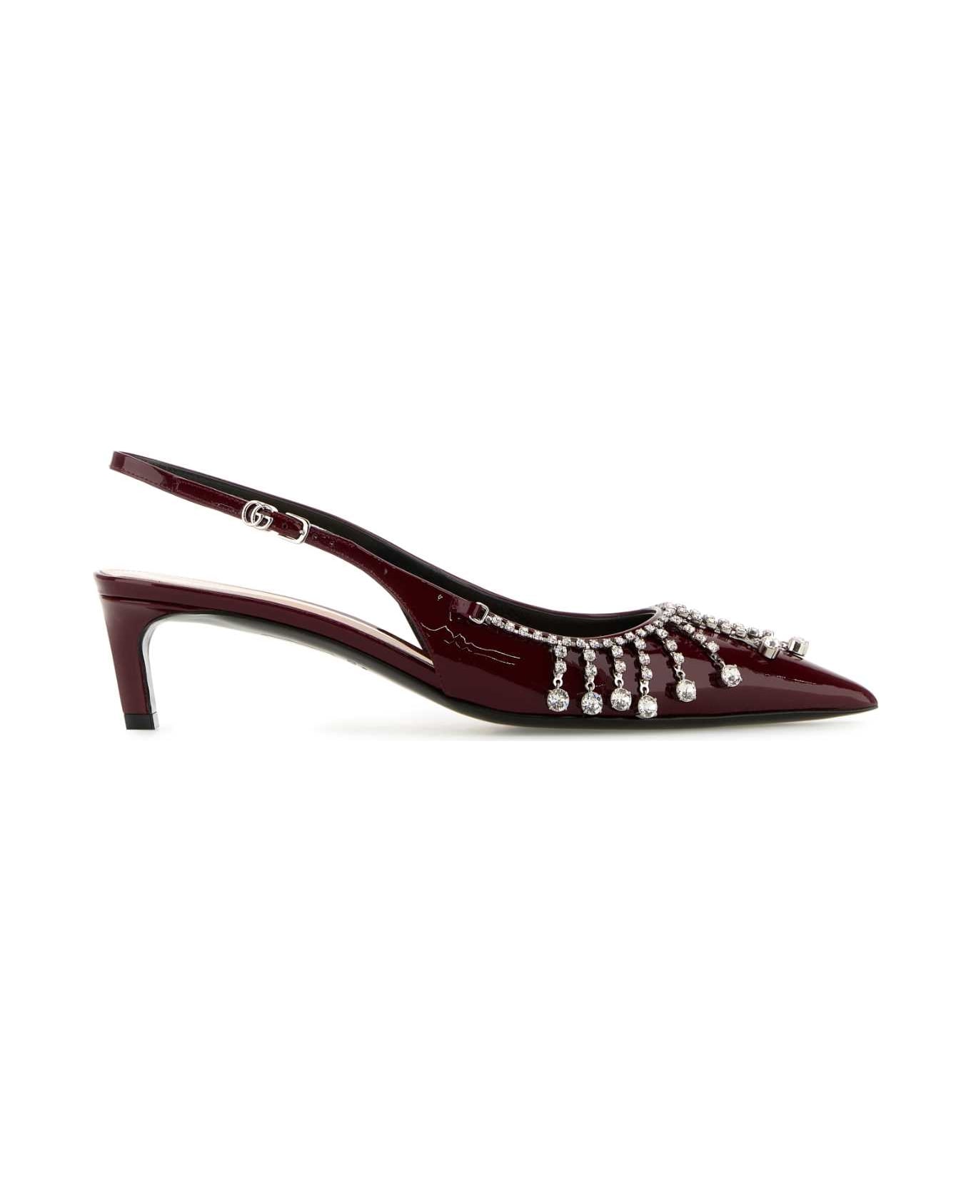 Gucci Burgundy Leather Pumps - ROSSOANCORA
