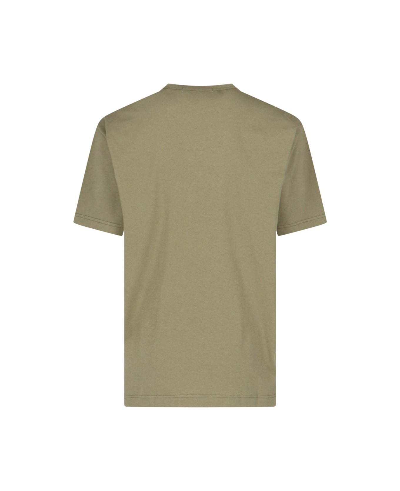 Comme des Garçons Shirt Logo Printed Crewneck T-shirt - Khaki