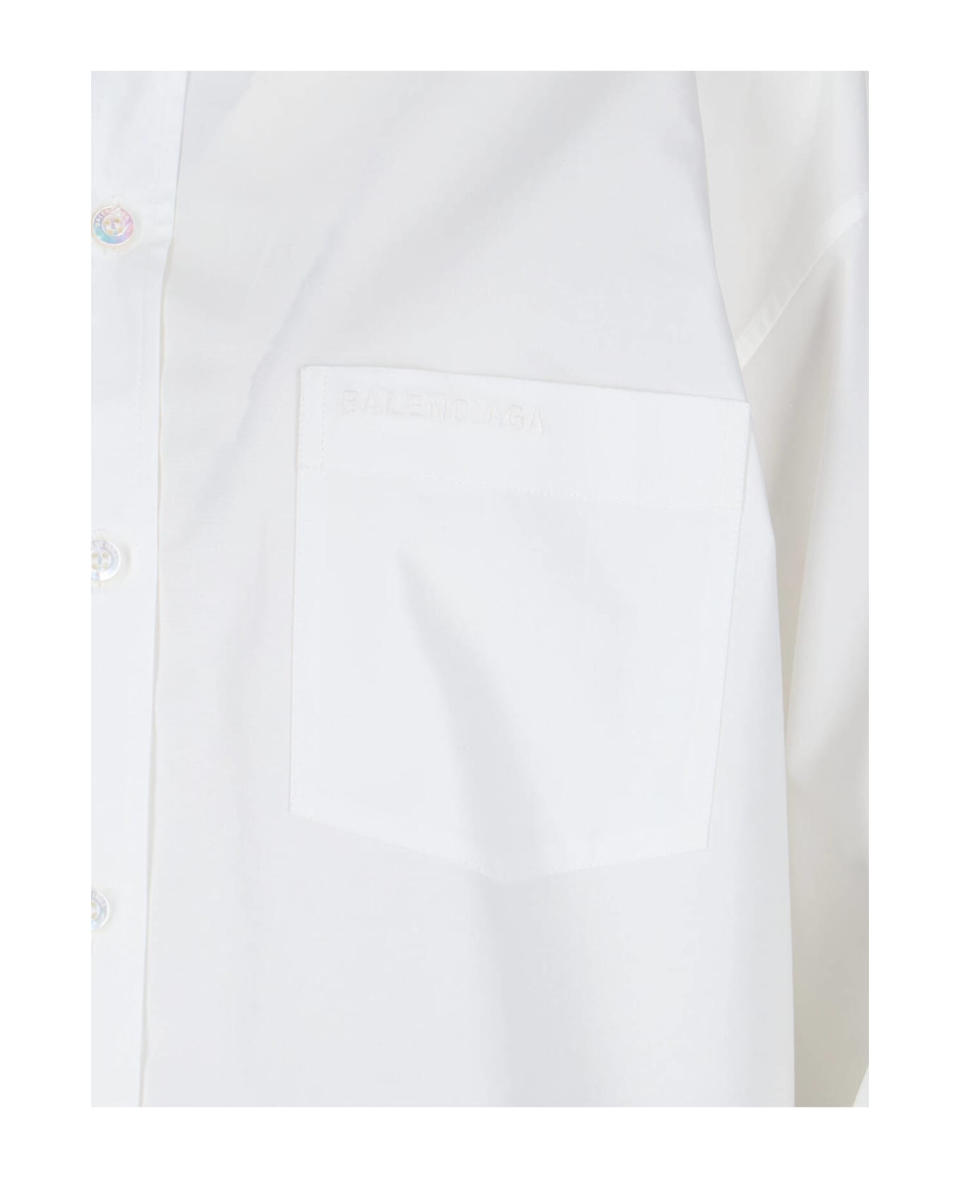 Balenciaga Shirt With Knotted Cuffs - White