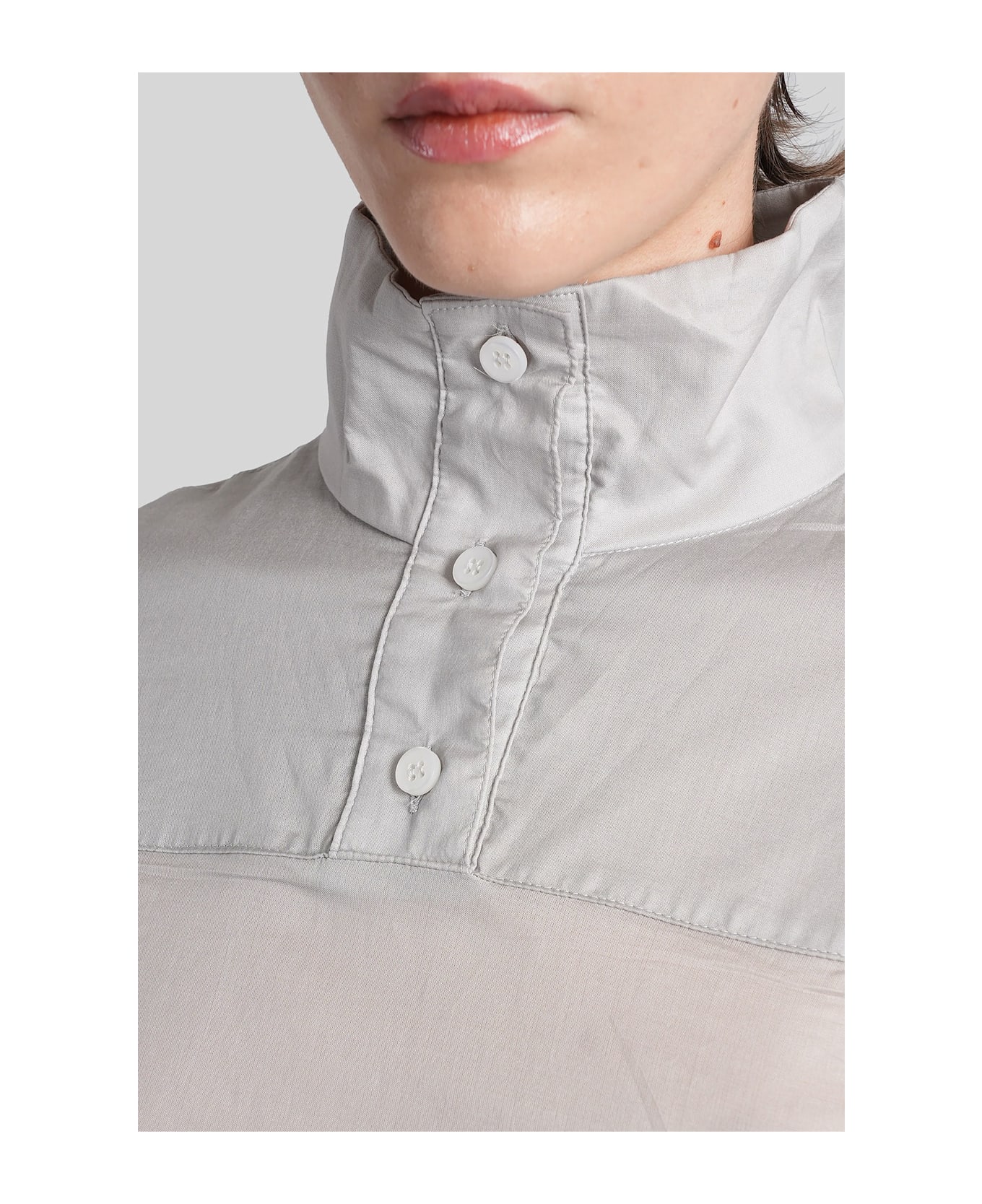 TheLatest Ciara Shirt In Grey Cotton - grey