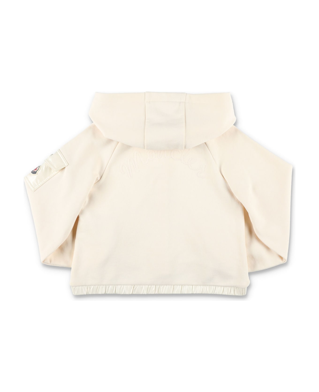 Moncler Cropped Zip Hoodie - WHITE ニットウェア＆スウェットシャツ