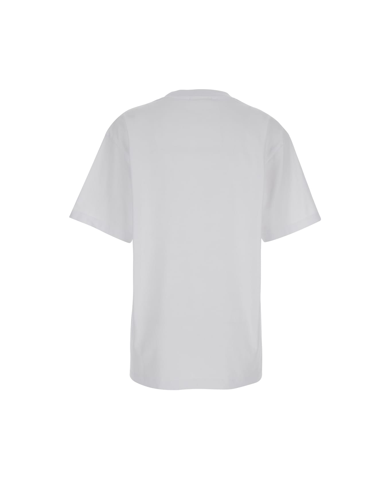 Maison Kitsuné T-shirt Oversize Con Stampa Logo Floreale In Cotone Bianco Uomo - White