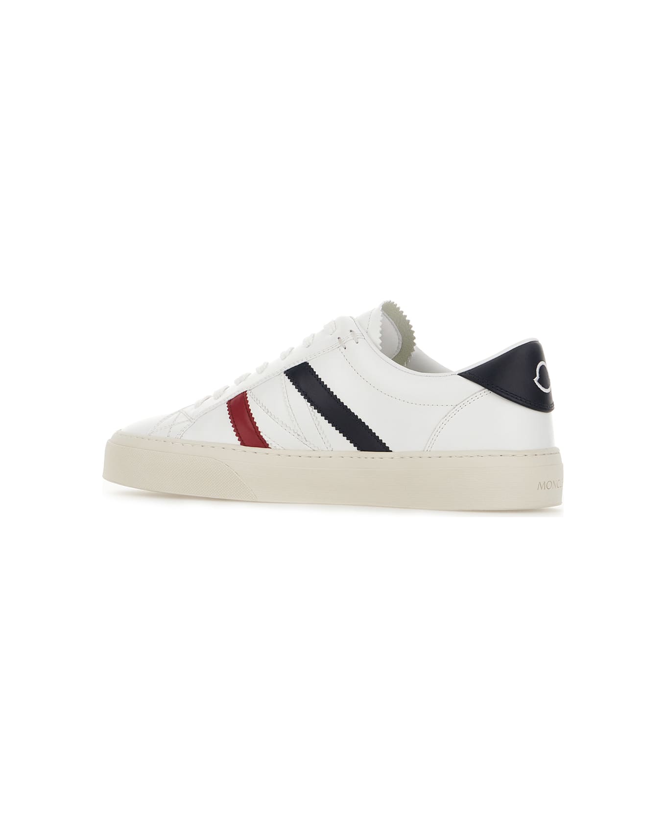 Moncler White Leather Monaco M Sneakers - WHITE