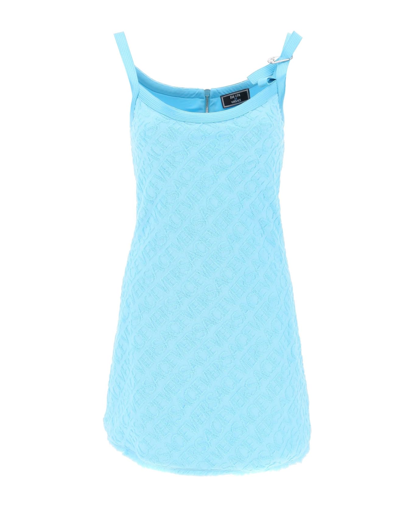 Versace La Vacanza Terry-cloth Mini Dress - AZUR (Light blue) ワンピース＆ドレス
