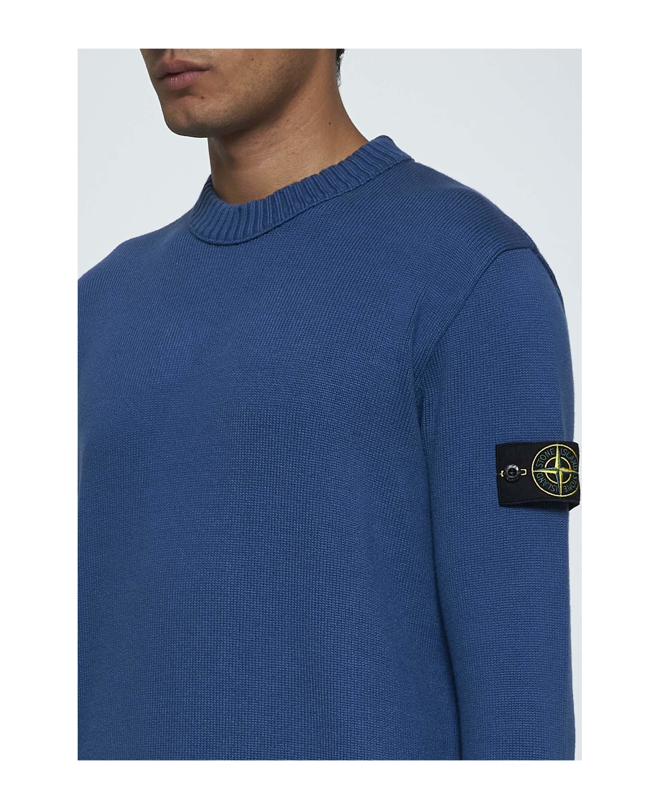 Stone Island Winter Cotton Crewneck Sweater - Blu
