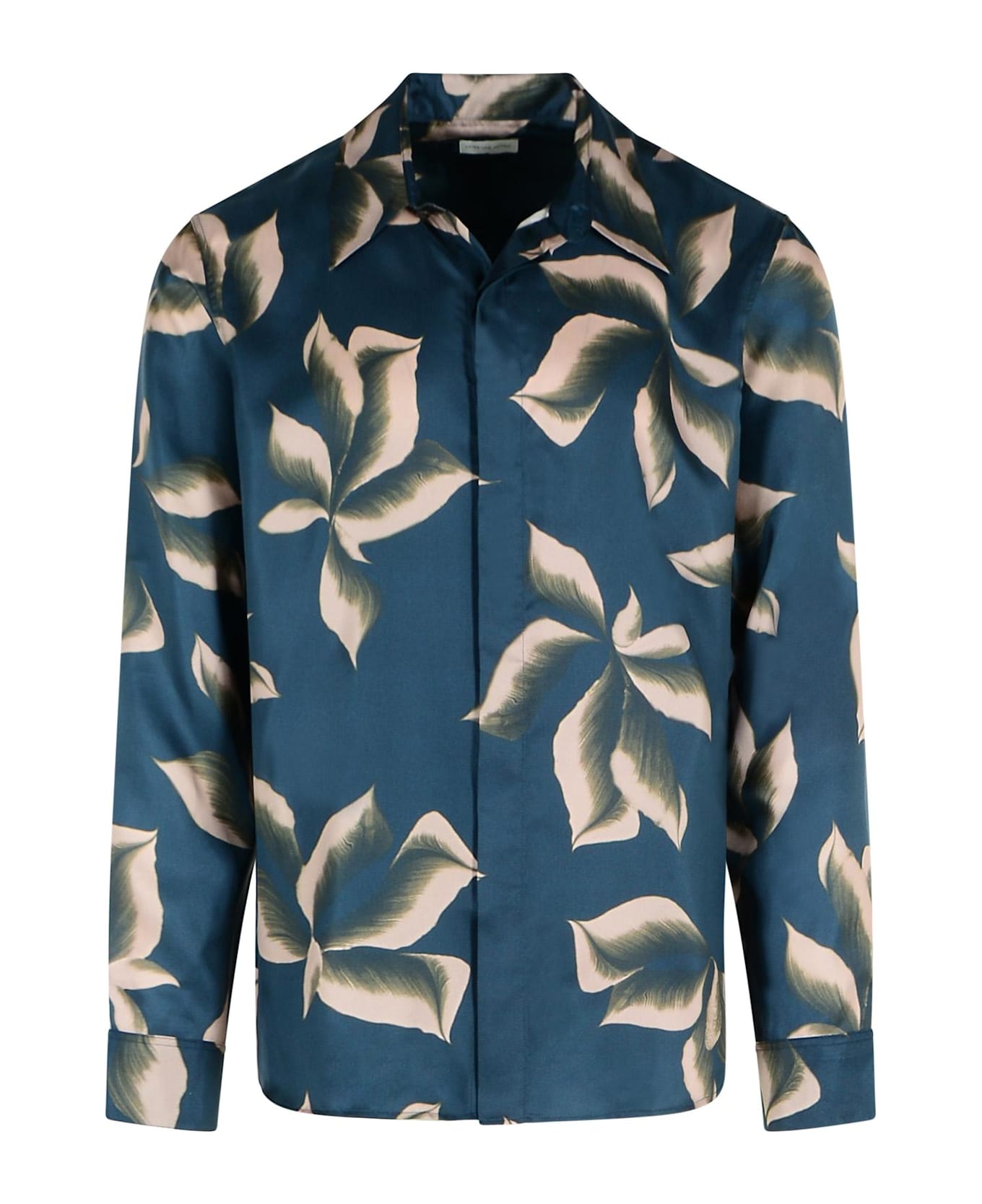 Dries Van Noten 
carvies
 Navy Silk Shirt - Navy