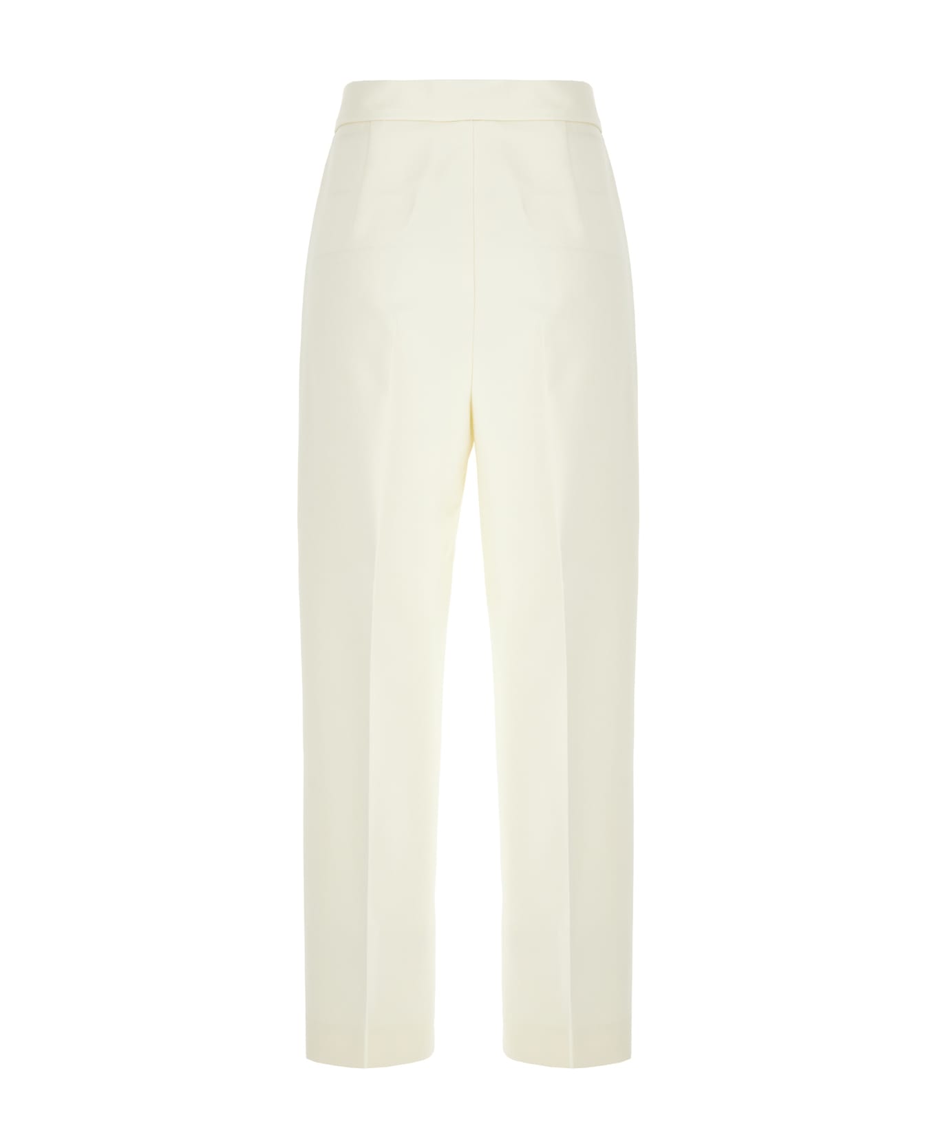 Max Mara Ivory Stretch Wool Pants - NEUTRALS