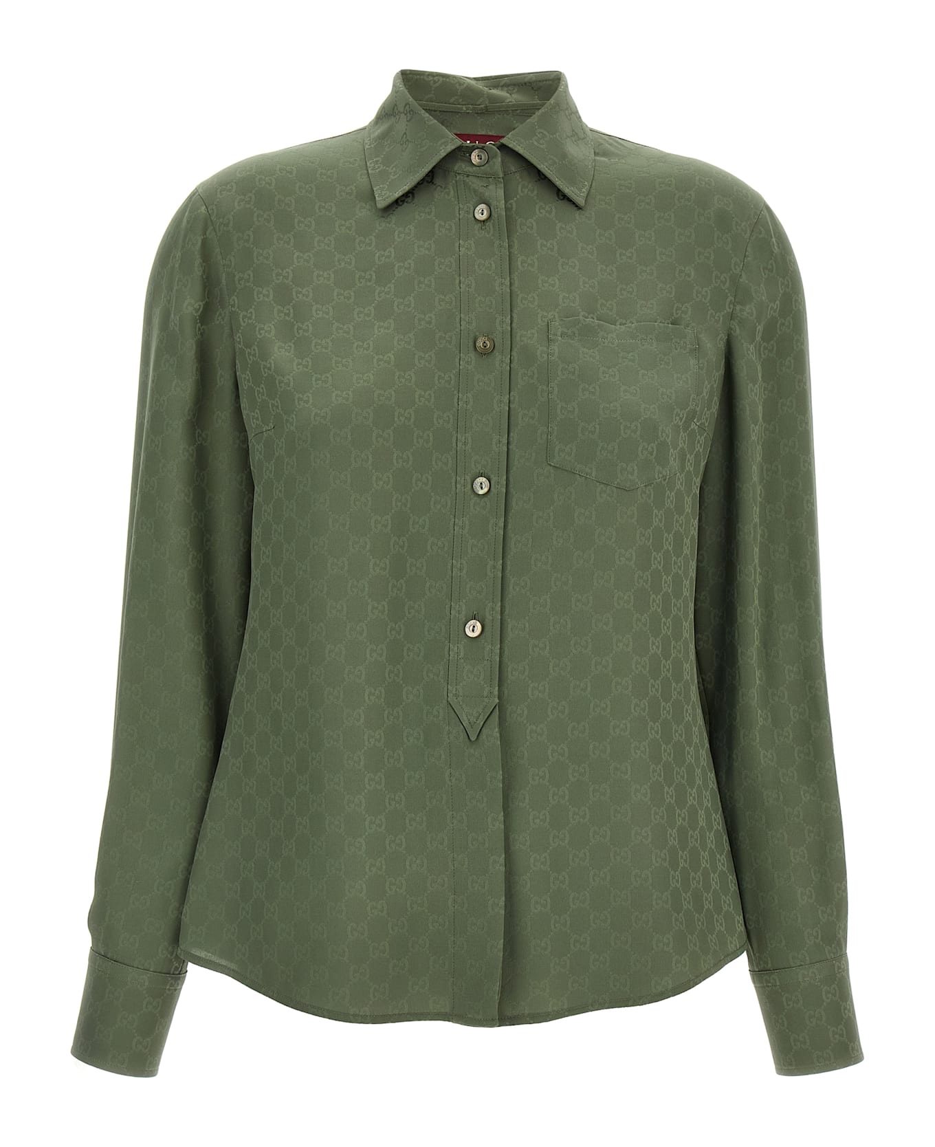 Gucci Gg Silk Shirt - Green