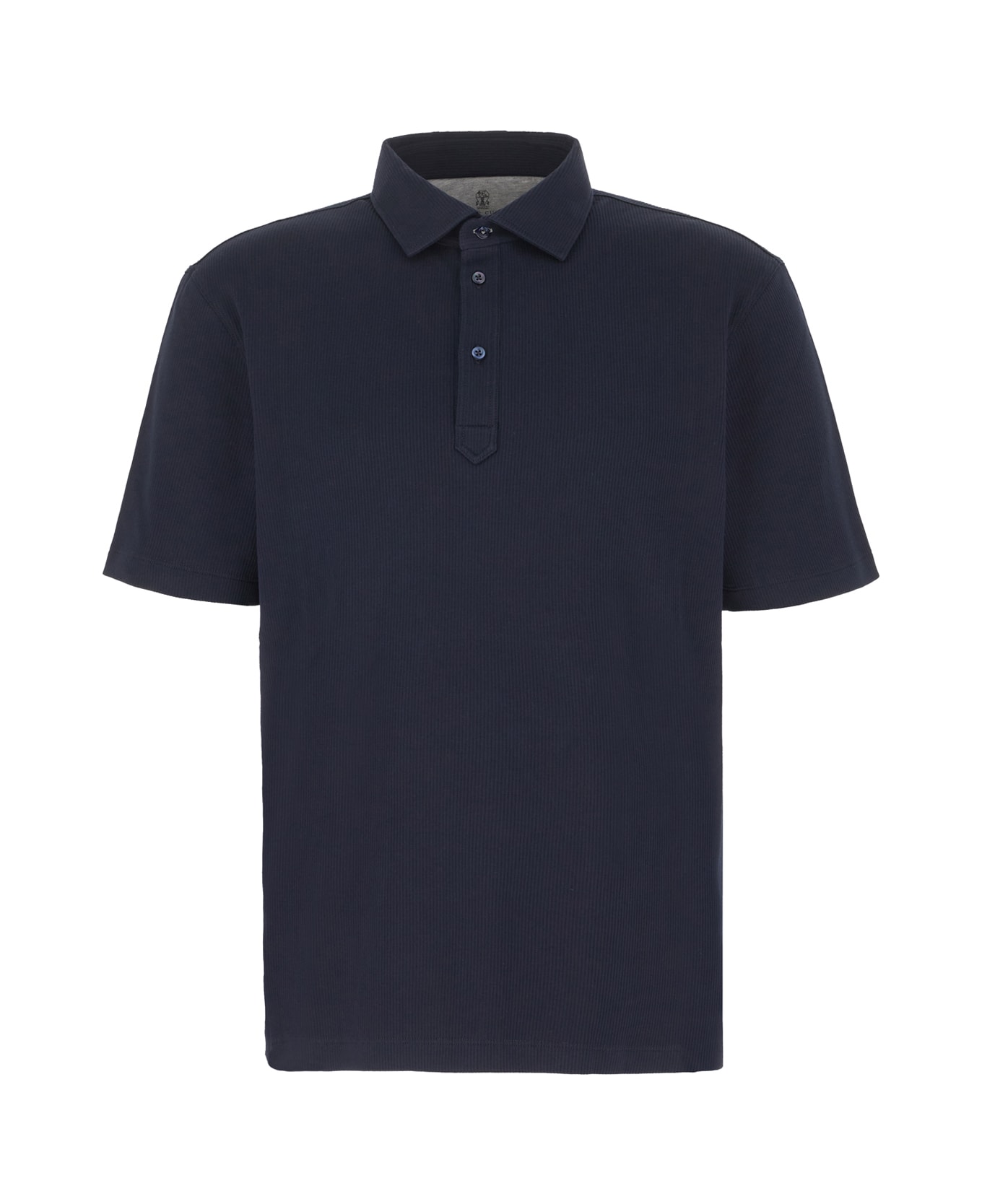 Brunello Cucinelli Midnight Blue Cotton Polo Shirt - C470