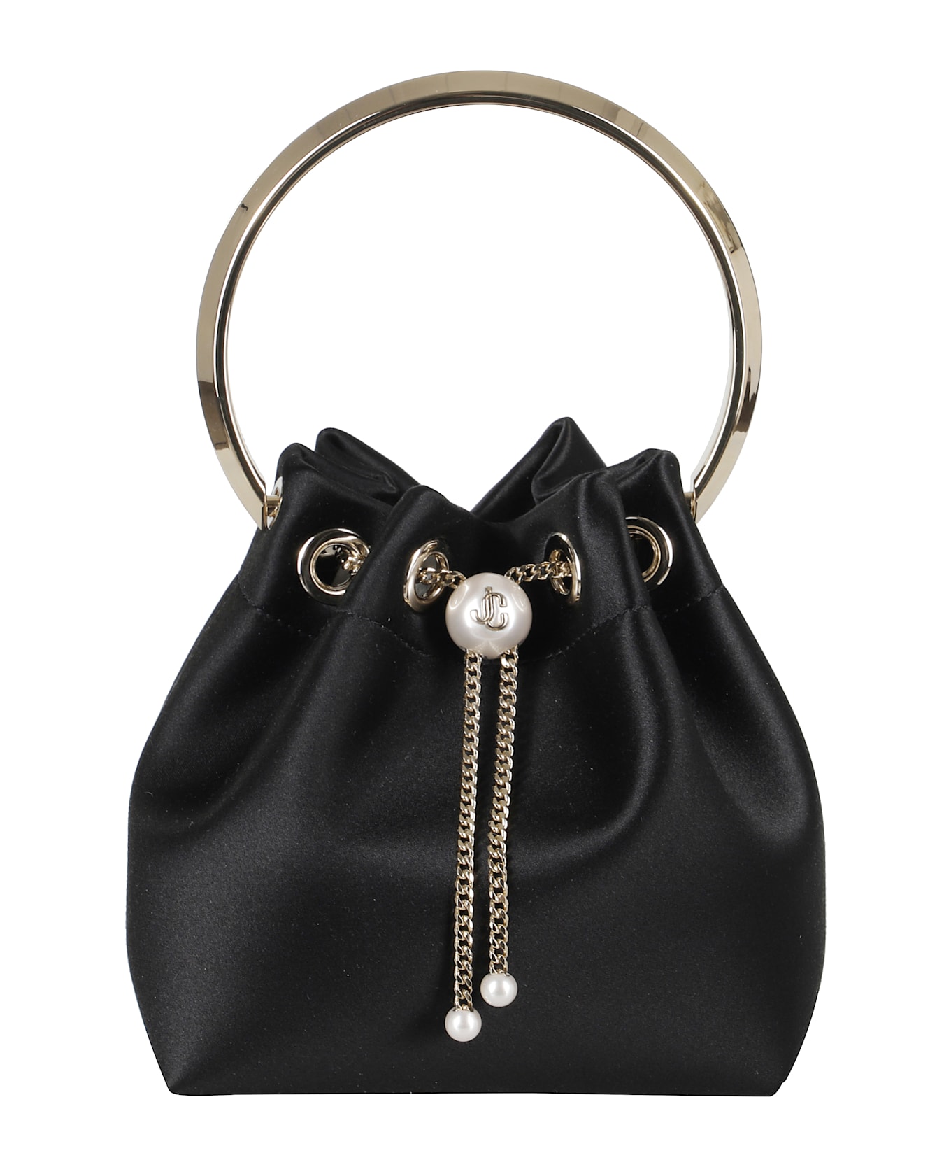 Jimmy Choo Satin Pearl Clousure - Black Light Gold