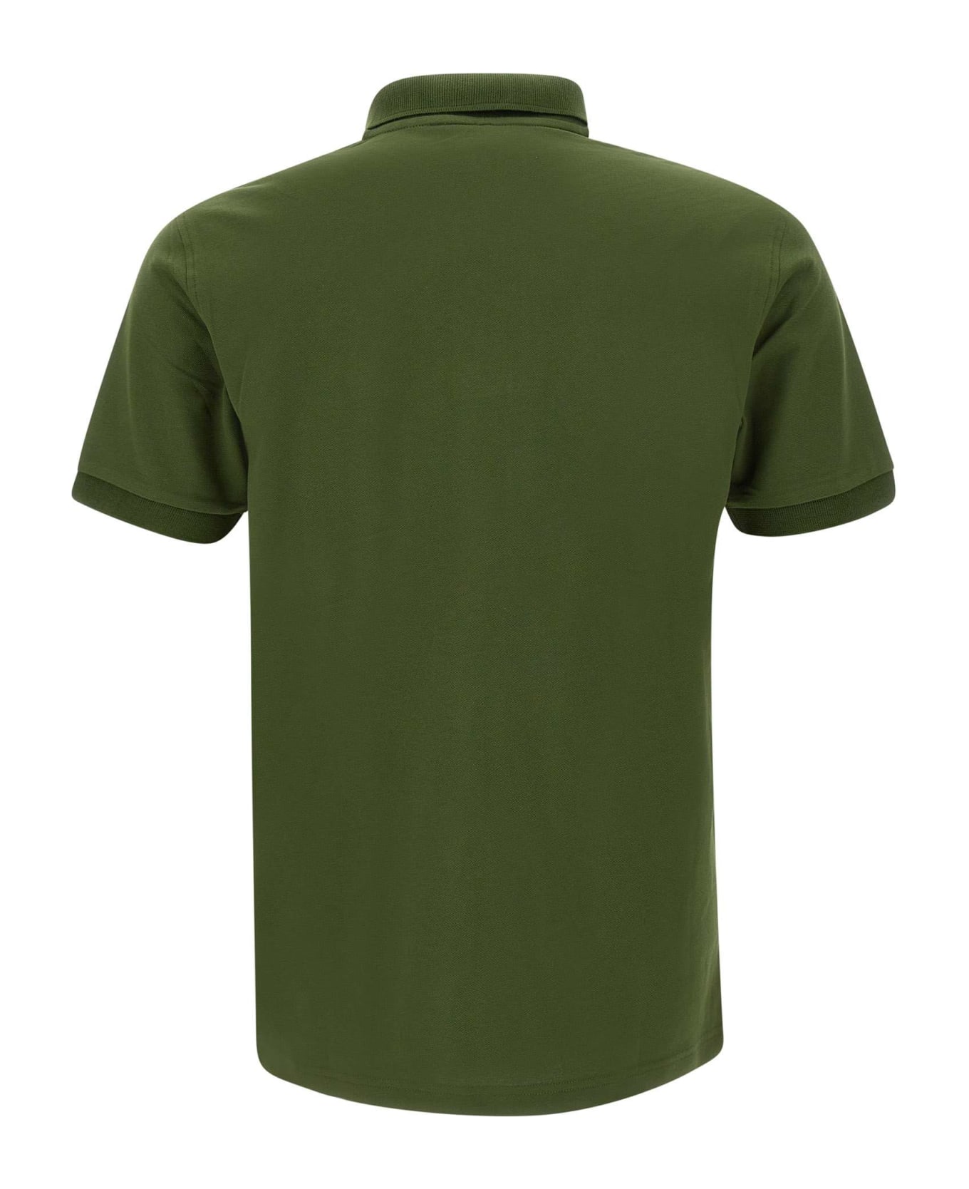 Sun 68 "big Logo" Polo Shirt In Cotton - GREEN