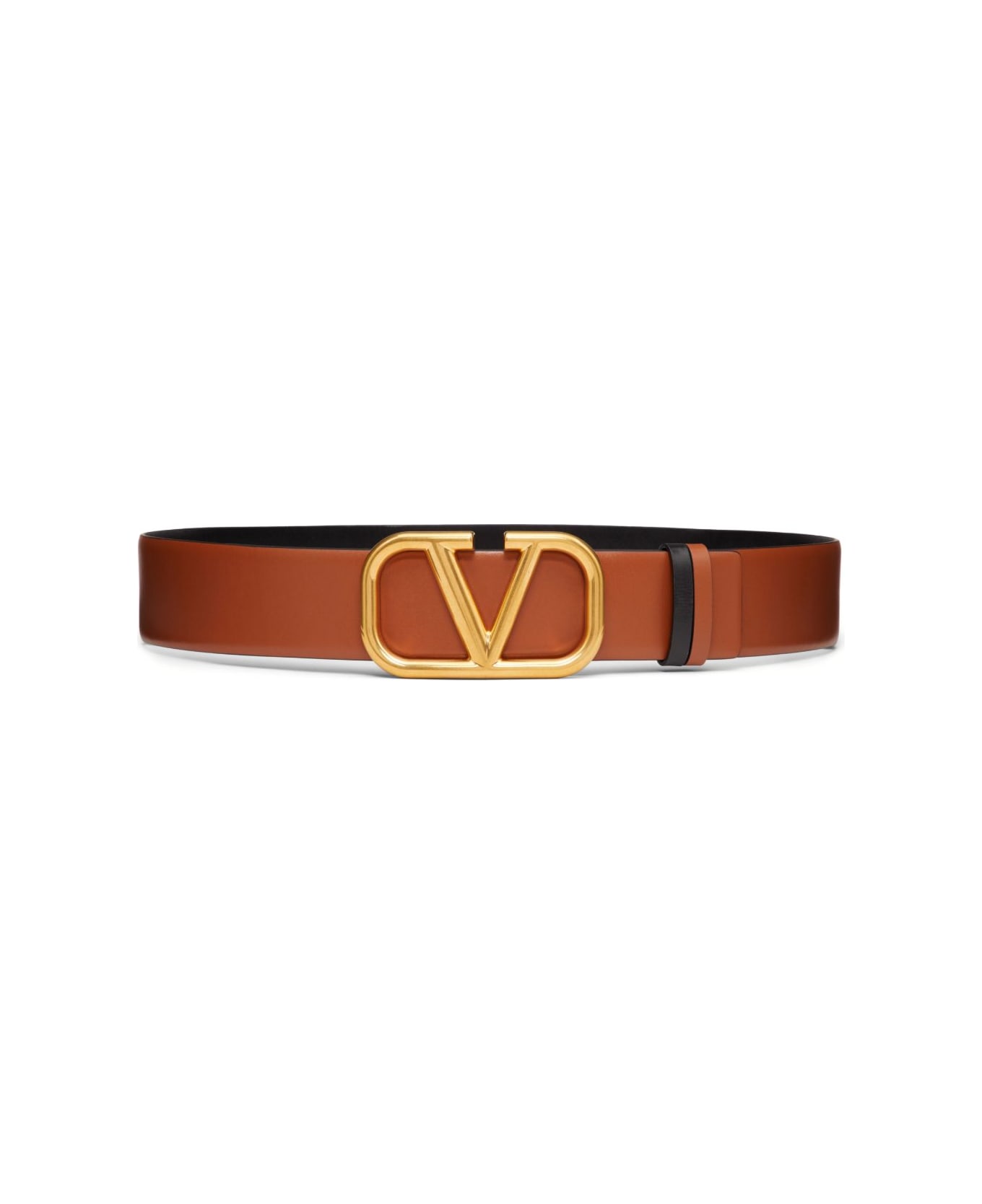 Valentino Garavani Leather Reversible Vlogo Belt - Leather Brown