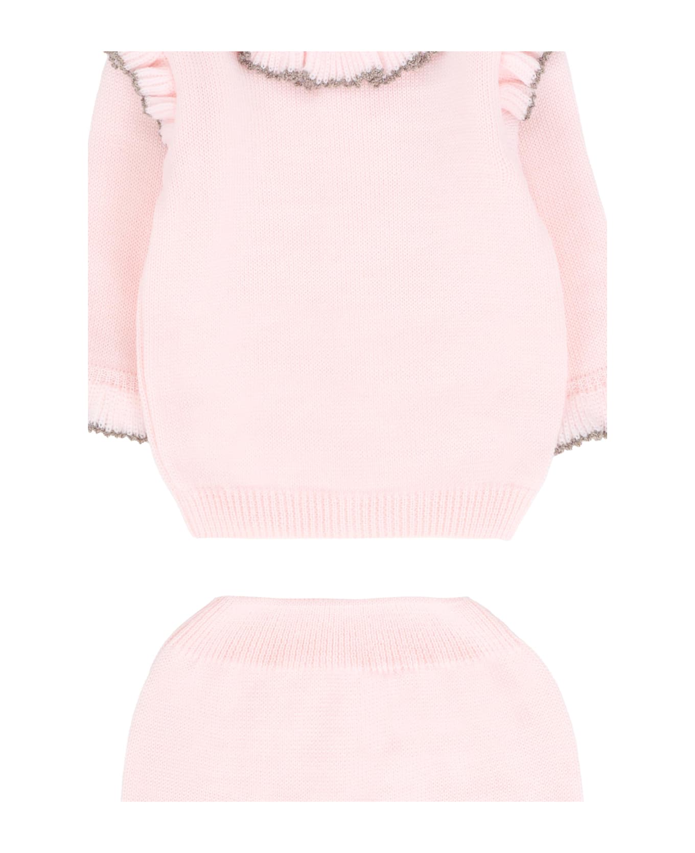 Little Bear Pink Set For Baby Girl With Ruffles - Pink