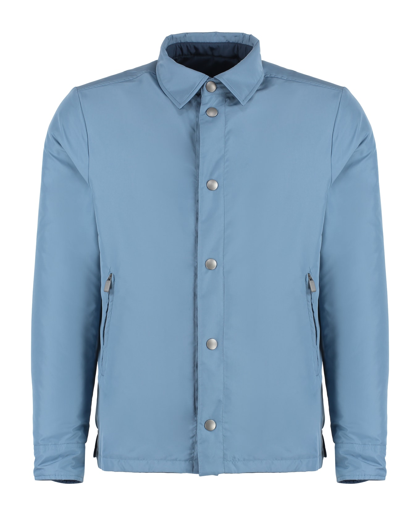 Canali Techno Fabric Jacket - blue レインコート