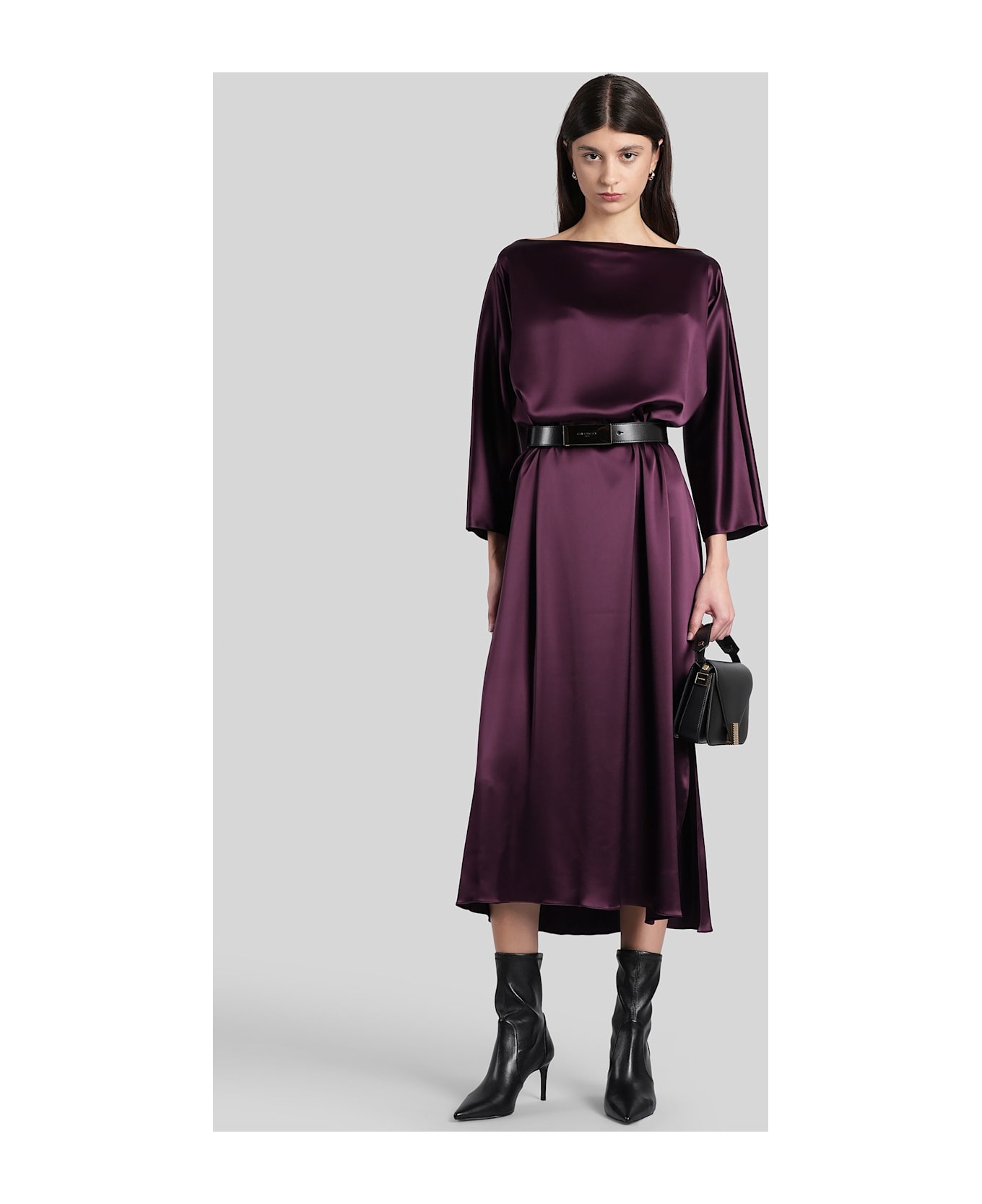 Gianluca Capannolo Laura Long Long Dress In Bordeaux Triacetate - bordeaux
