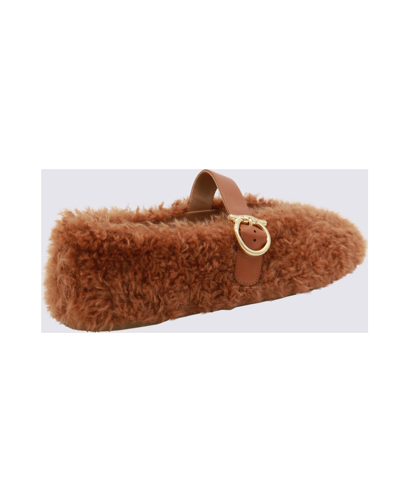 Ferragamo Camel Flats - CEDAR