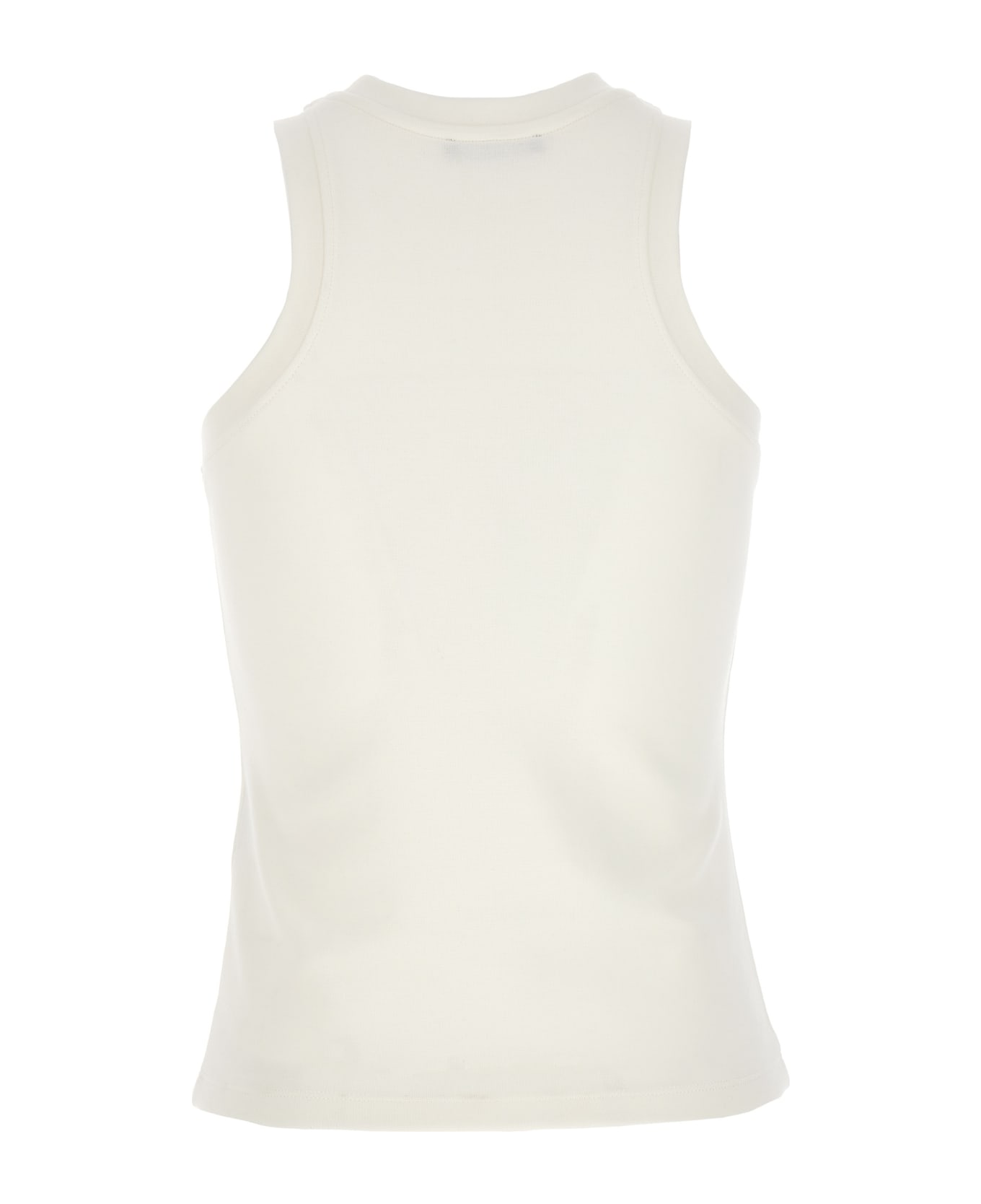 Balmain Logo Embroidery Tank Top - White