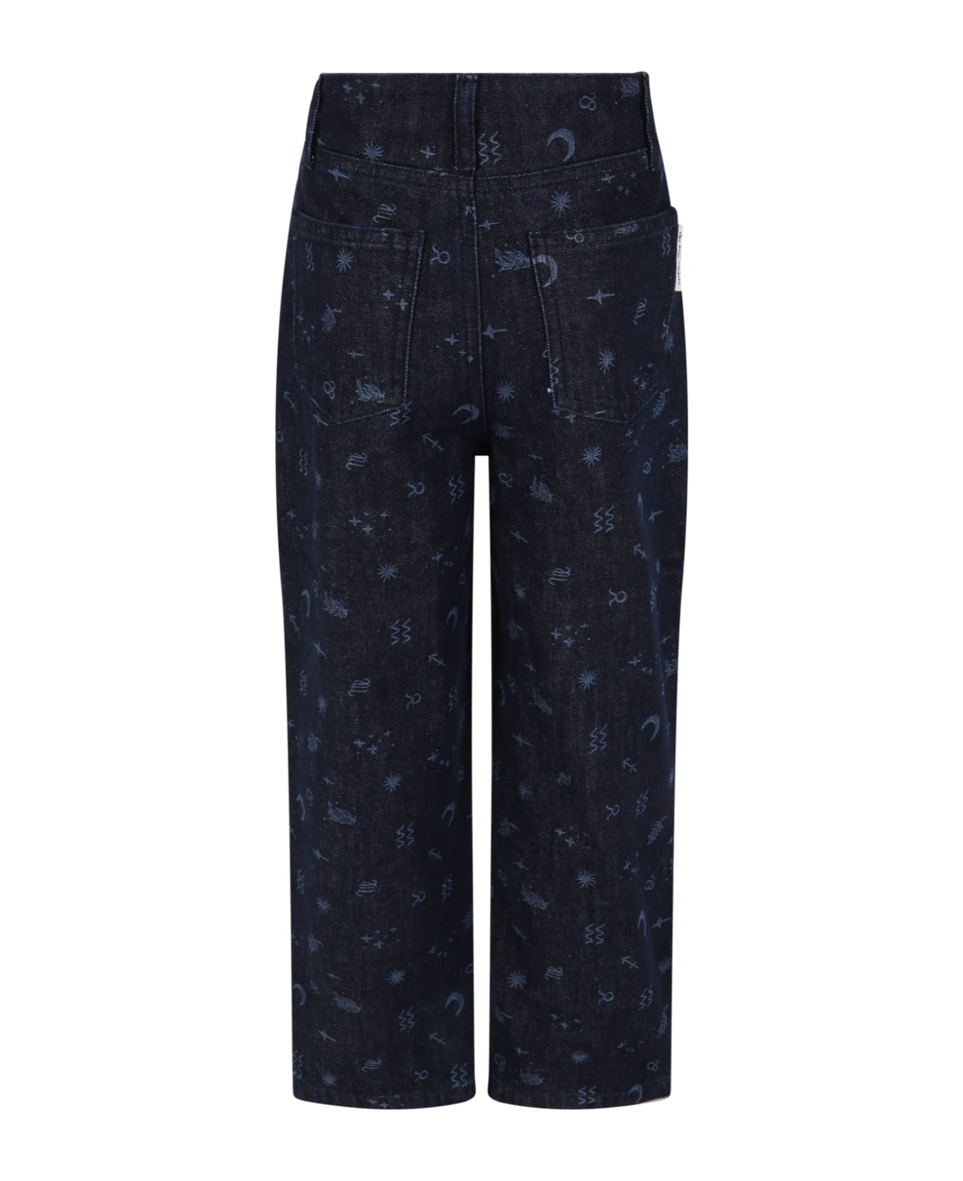 The New Society Blue "cosmos" Jeans For Girl With Zodiac Symbols - Blue